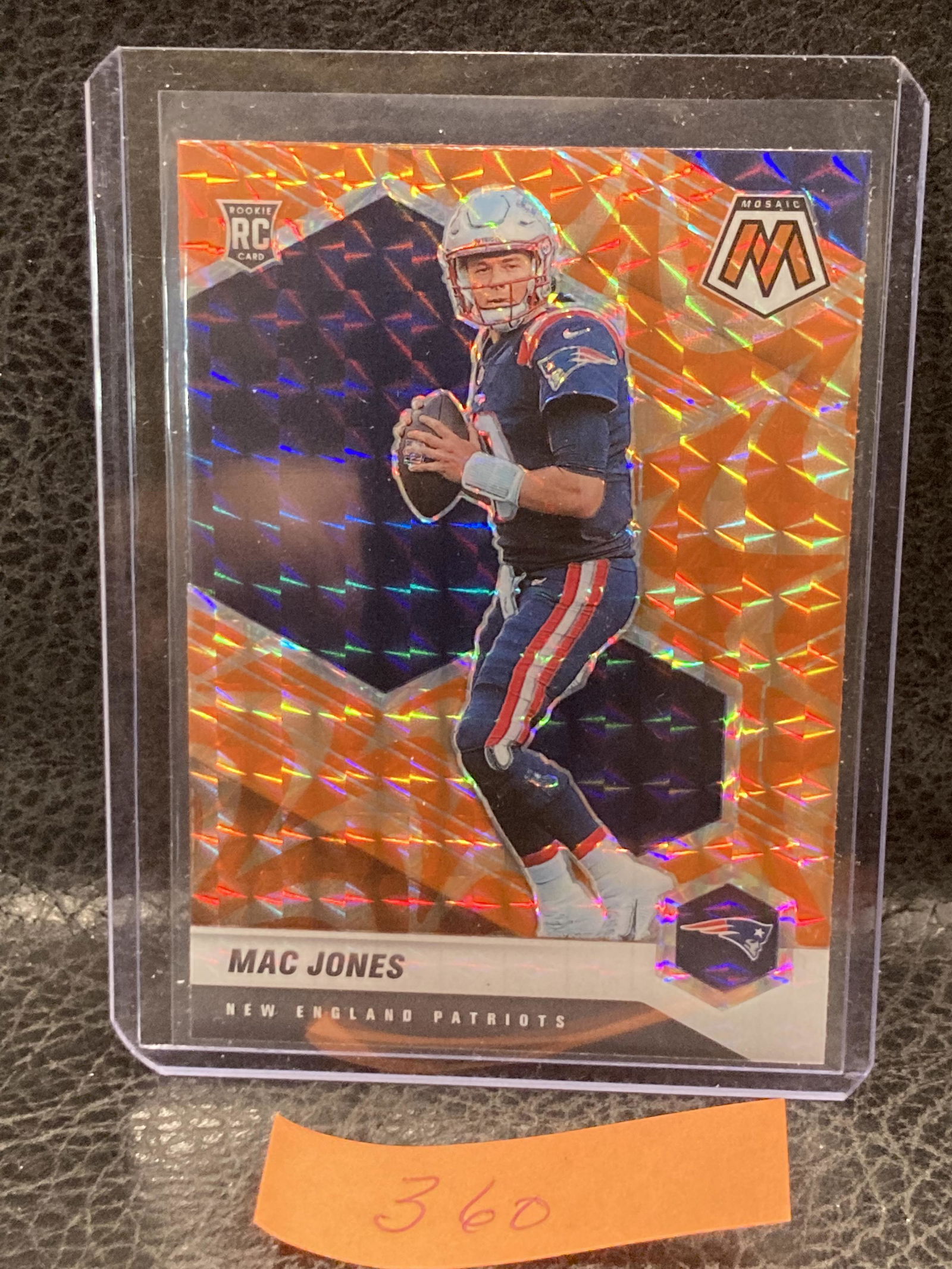 Mac Jones 2021 Panini Mosaic Football Orange Reactive Rc New England Patriots (1 of 2)