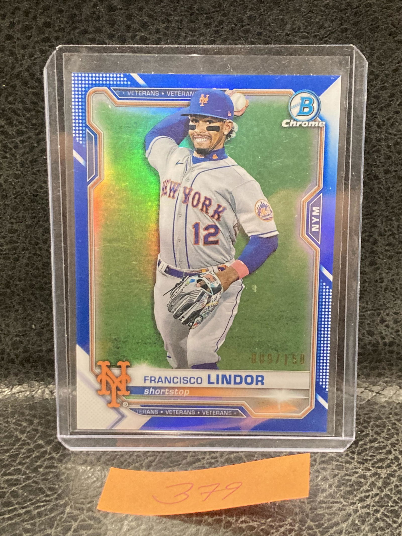 Francisco Lindor 2021 Bowman Chrome Blue Refractor /150 #81 (1 of 2)