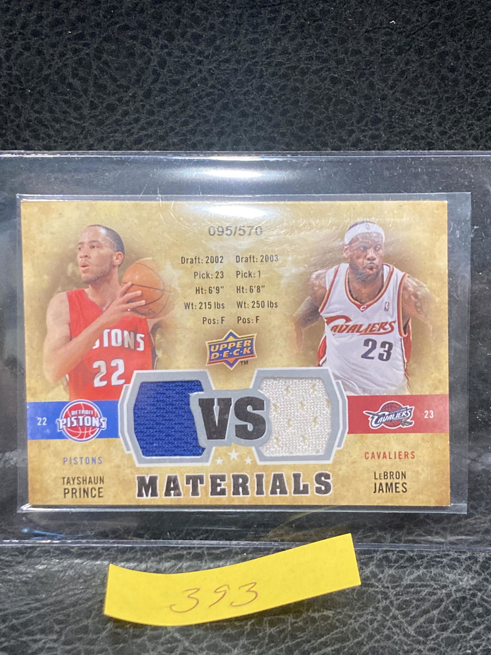 Lebron James Tayshaun Prince 2009 Upper Deck Gu Jersey Card #/570 (1 of 2)