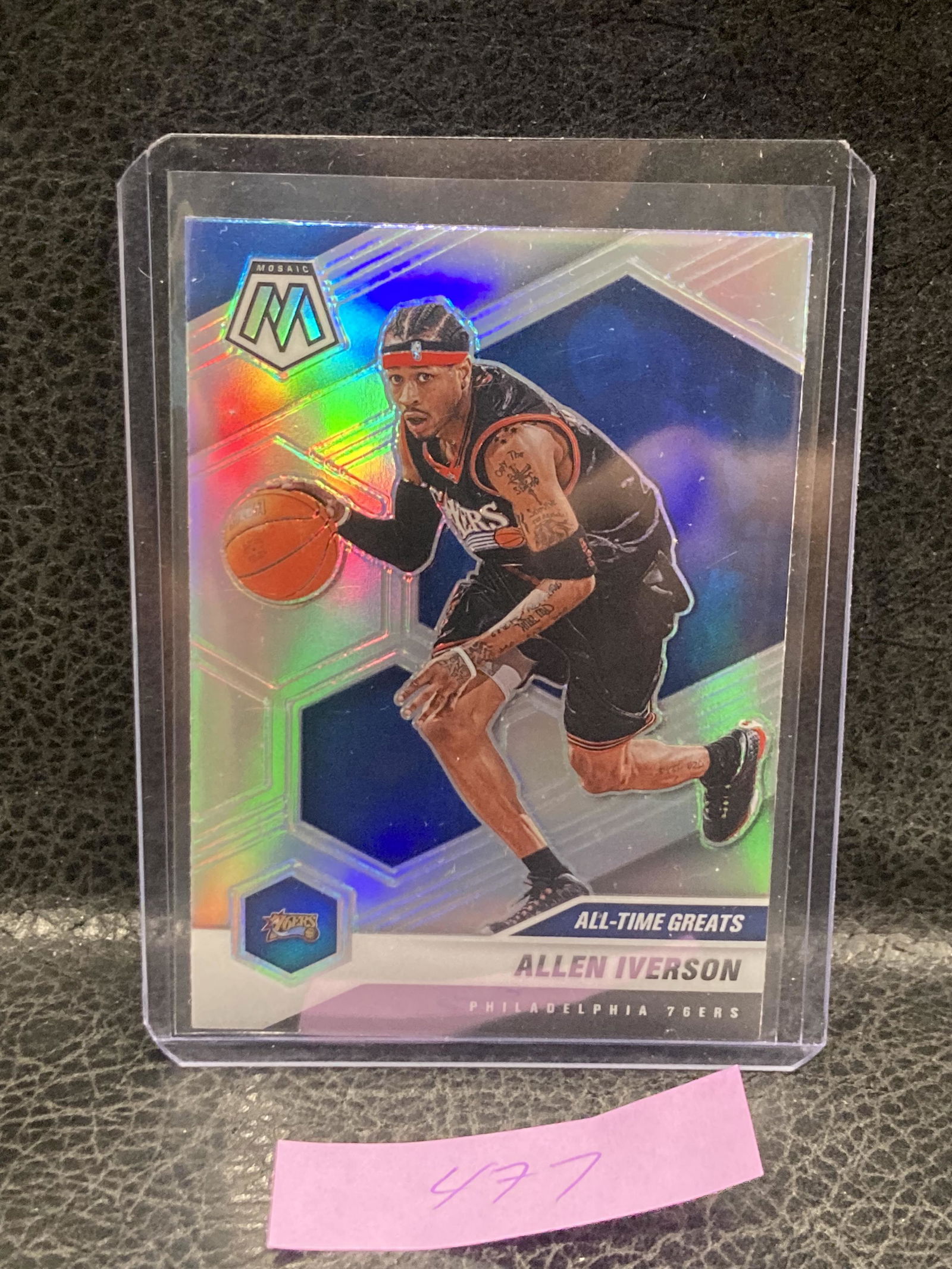 Allen Iverson 2020-21 Panini Mosaic Silver Mosaic All-Time Greats 76ers (1 of 2)