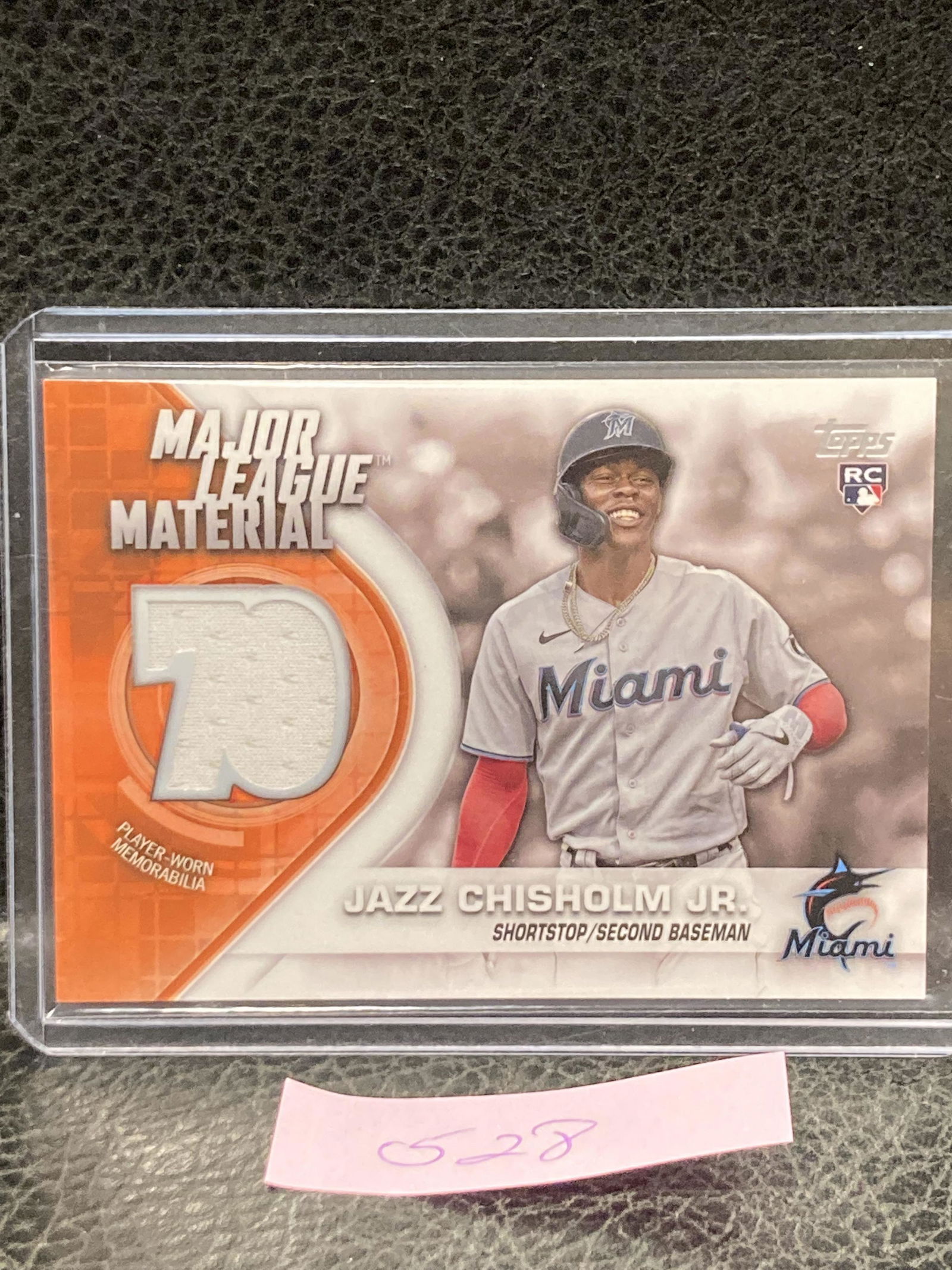 Jazz Chisholm 2021 Topps Major League Material Relics #MLM-JCH Marlins (1 of 2)