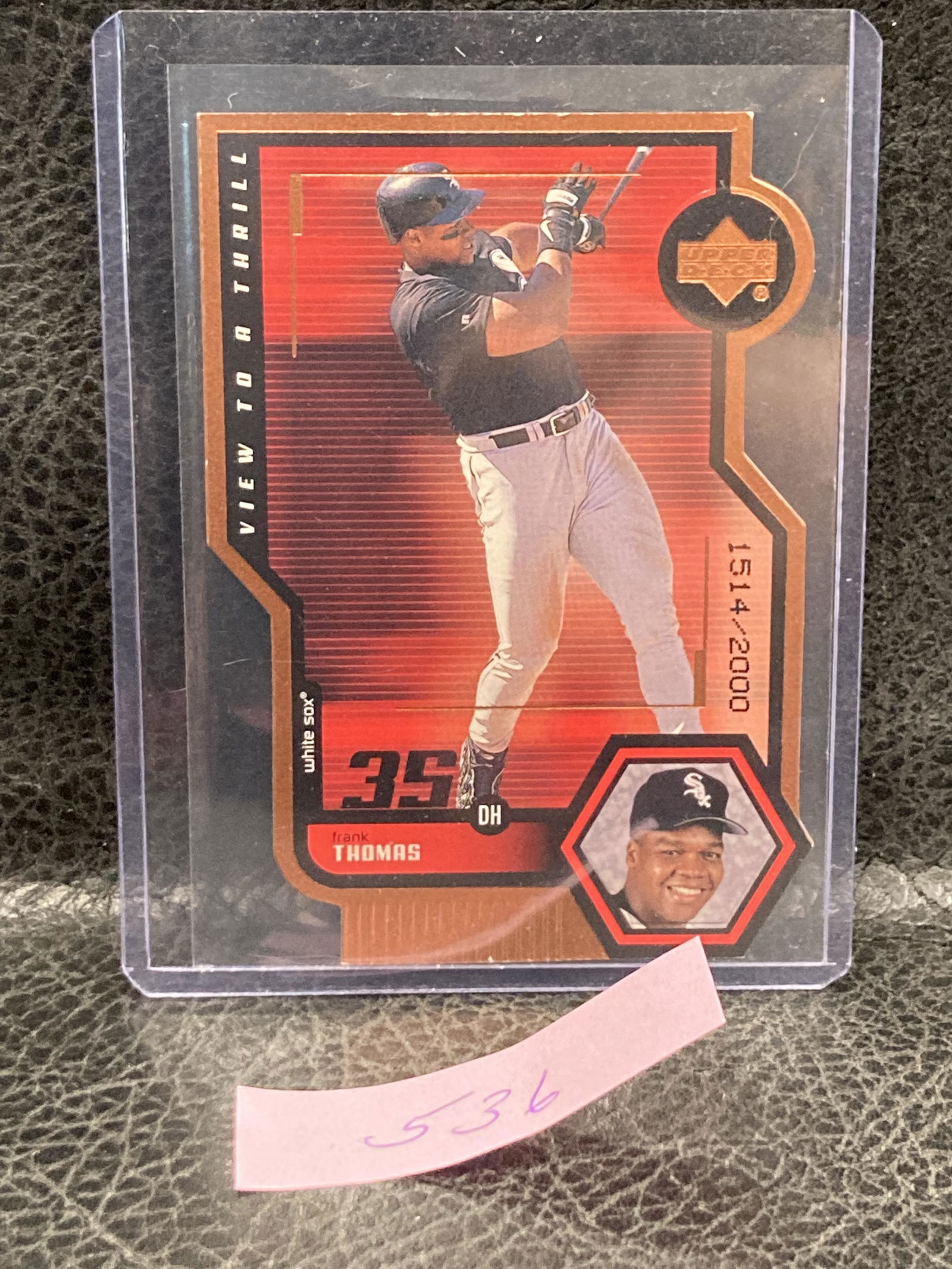 Frank Thomas 1999 Upper Deck View To Thrill Triple Die-Cut /2000 #V10 Hof (1 of 2)