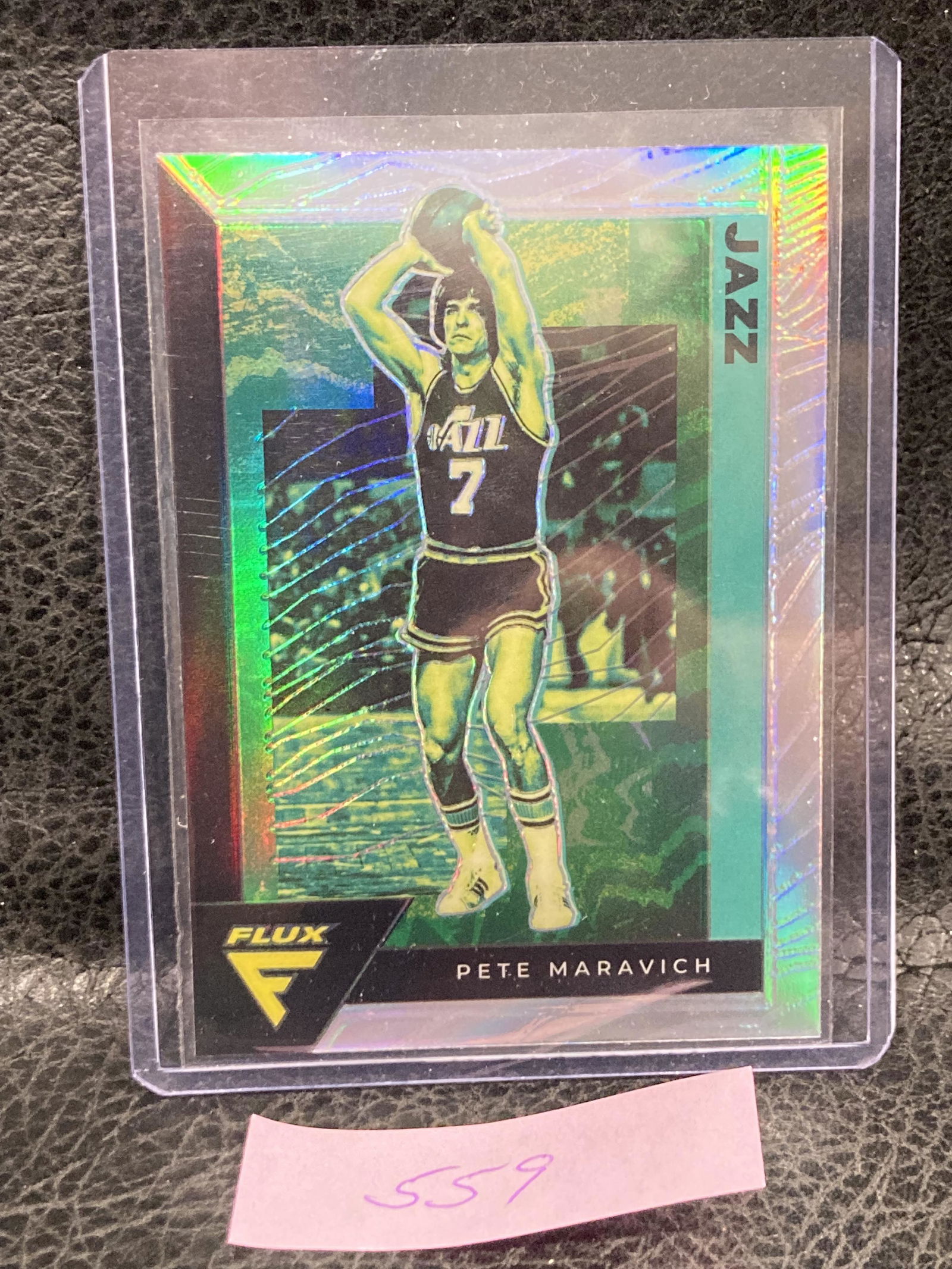 Pete Maravich 2020-21 Panini Flux #200 Jazz Silver Prizm (1 of 2)