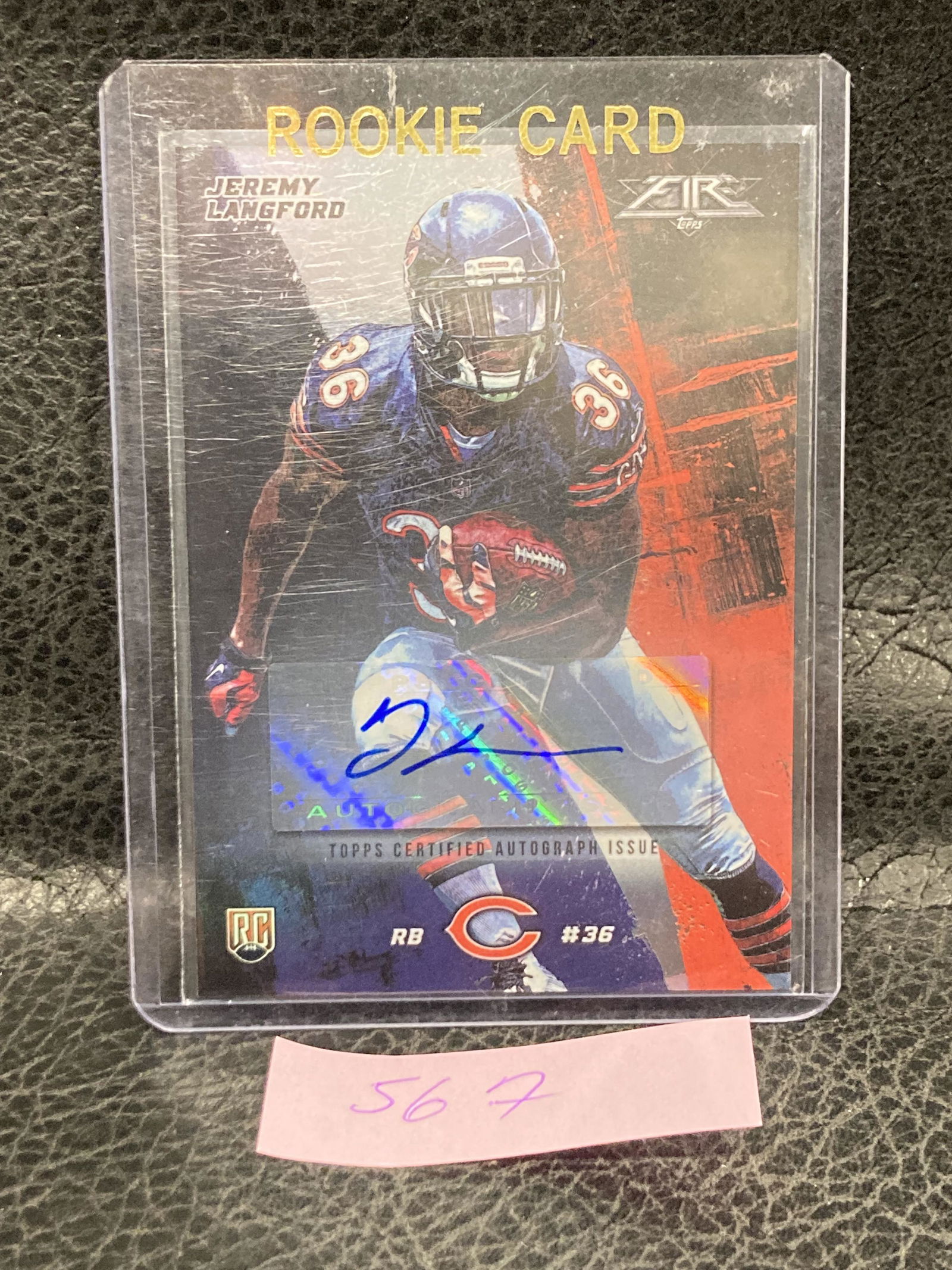 Jeremy Langford 2015 Topps Fire Auto /500 #25 Rookie Auto Rc (1 of 2)