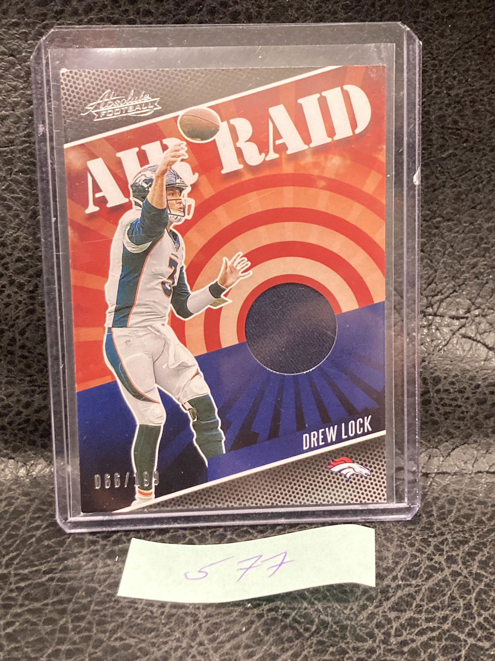 Drew Lock 2020 Absolute Air Raid Materials #2 Jersey/199 Seahawks (1 of 2)