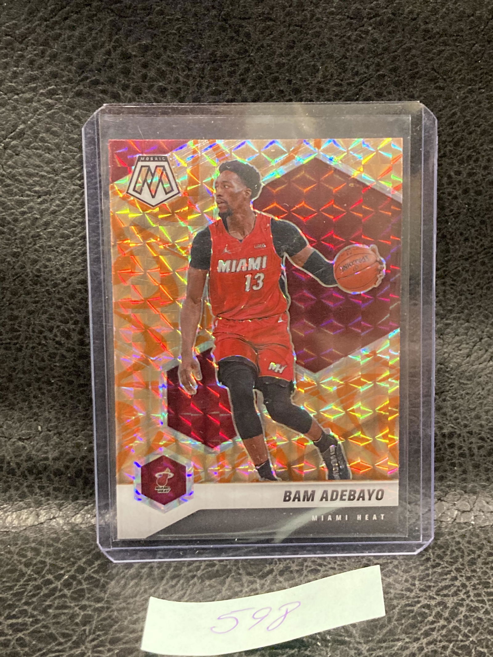Bam Adebayo 2020-21 Panini Mosaic #171 Orange Reactive Prizm (1 of 2)