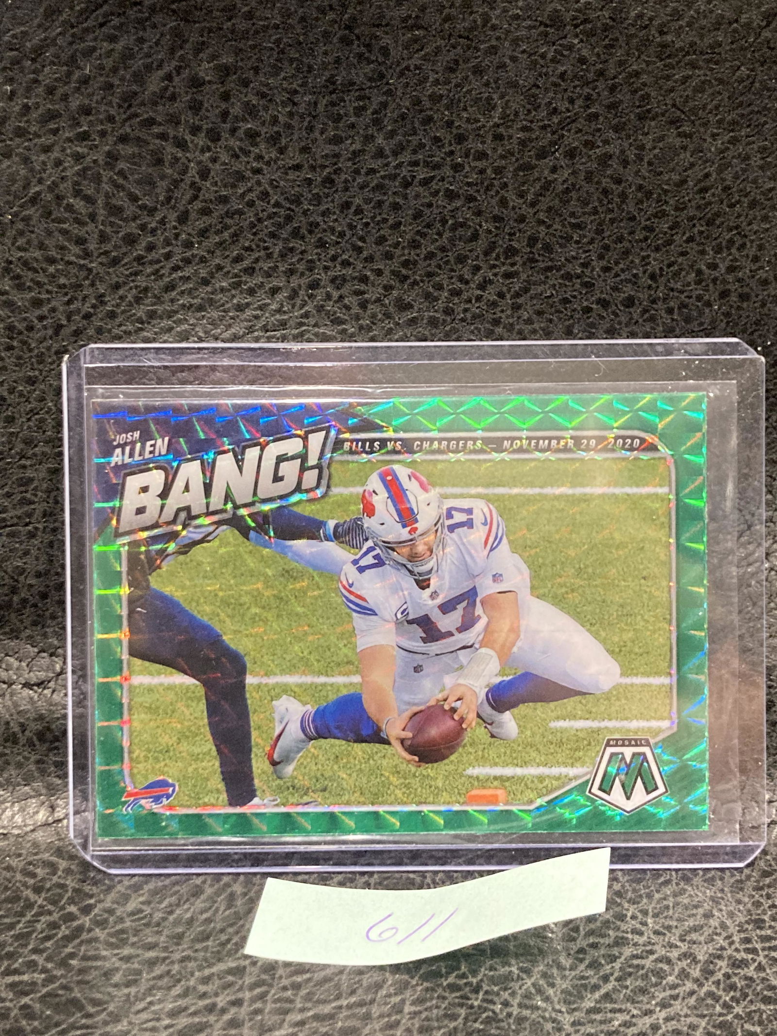 Josh Allen 2021 Panini Mosaic Bang Green Prizm Sp Bills (1 of 2)
