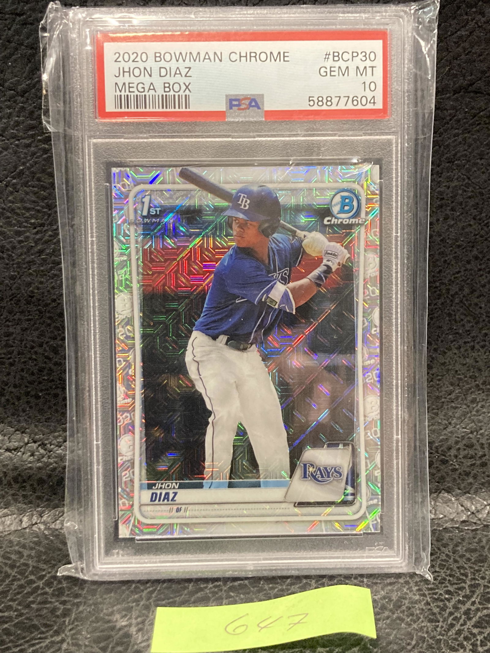 Jhon Diaz 2020 Bcp30 Bowman Chrome Mega Box Mojo Refractor Psa 10 Rookie Rc (1 of 2)