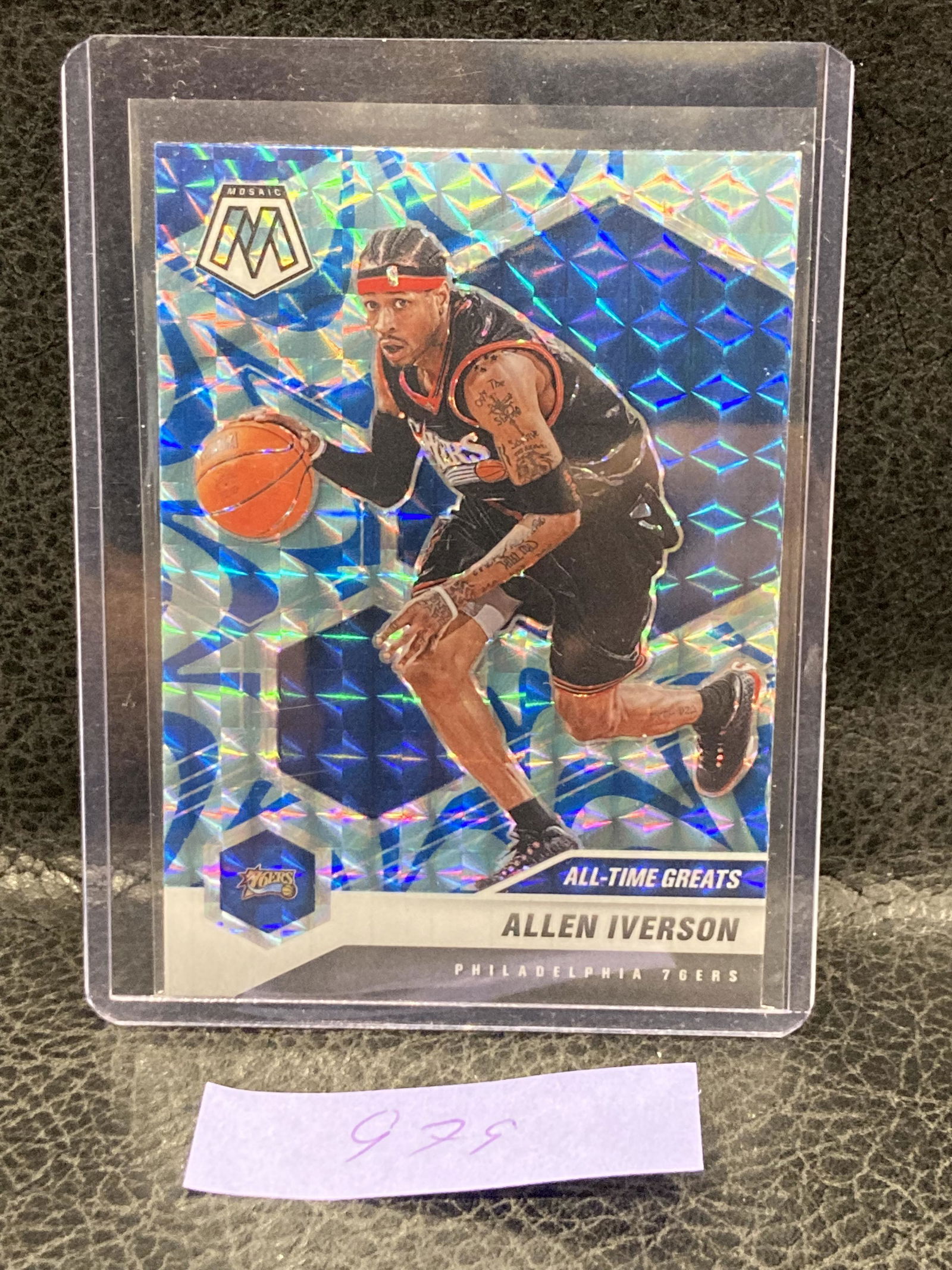 Allen Iverson 20-21 Panini Mosaic All-Time Greats Blue Reactive Prizm #292 76ers (1 of 2)