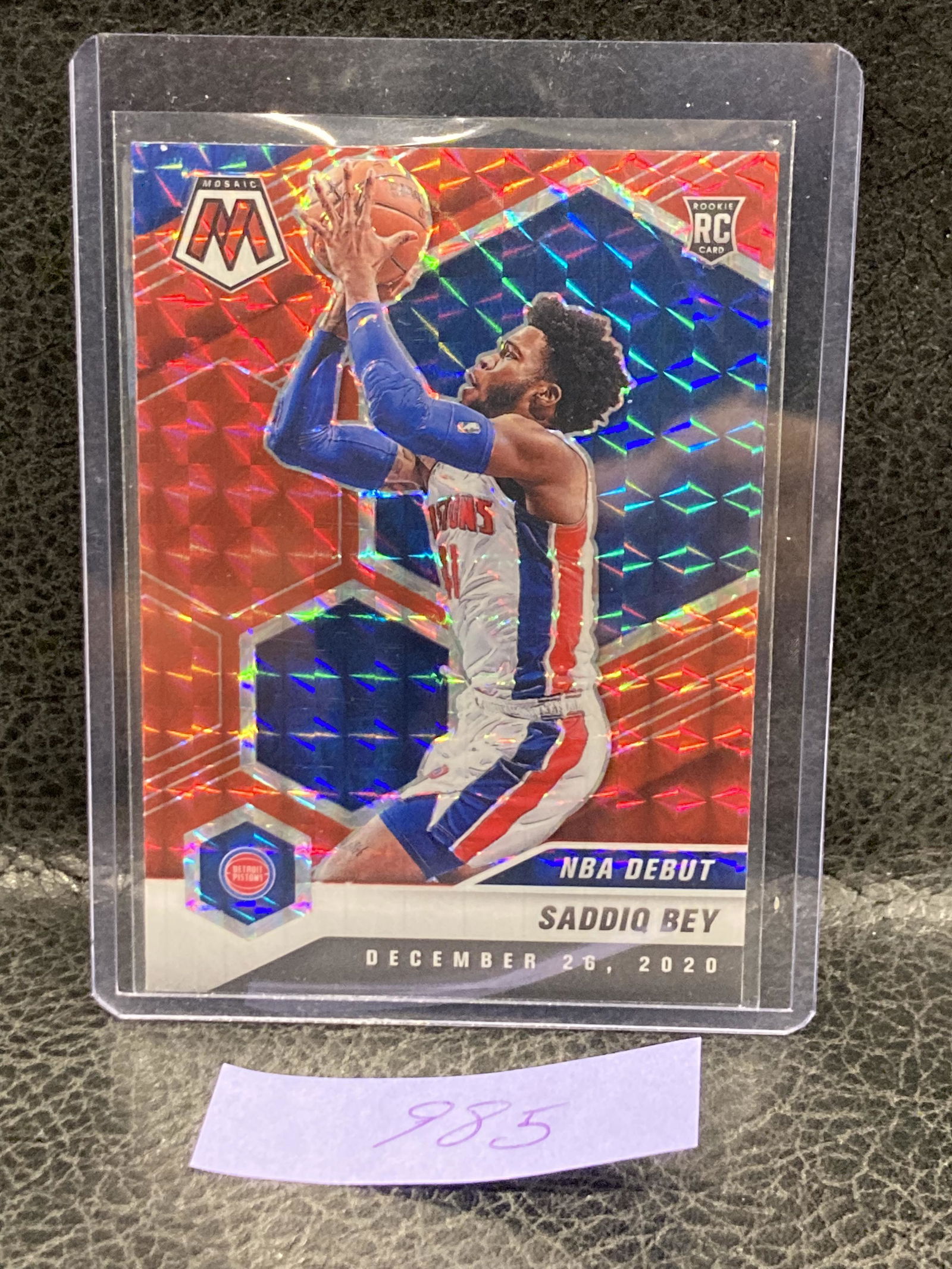 Saddiq Bey 2020-21 Panini Mosaic Nba Debut Red Mosaic #276 (1 of 2)