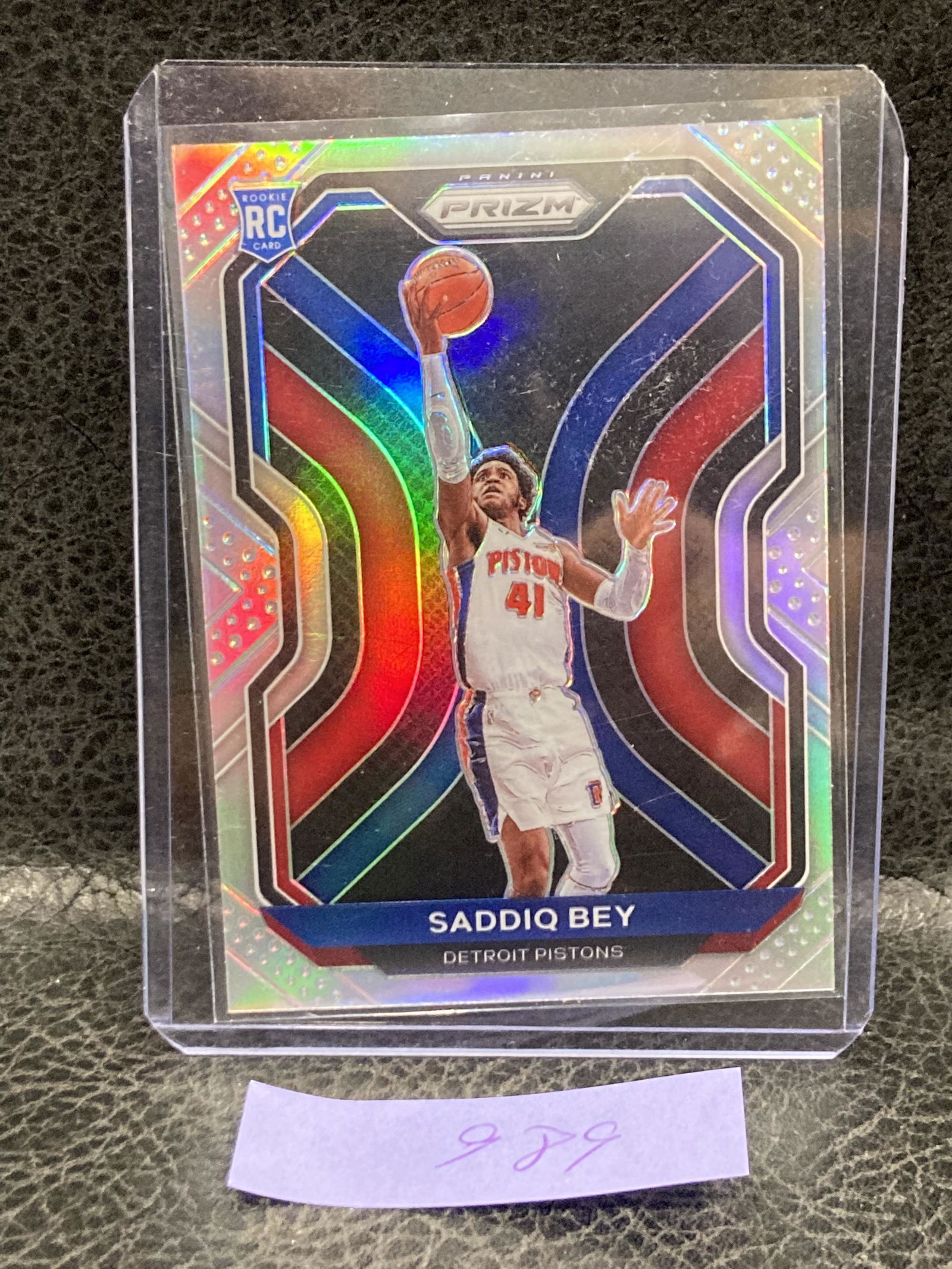 Saddiq Bey 2020-21 Panini Prizm Silver Prizm Rookie RC #284 Detroit Pistons (1 of 2)