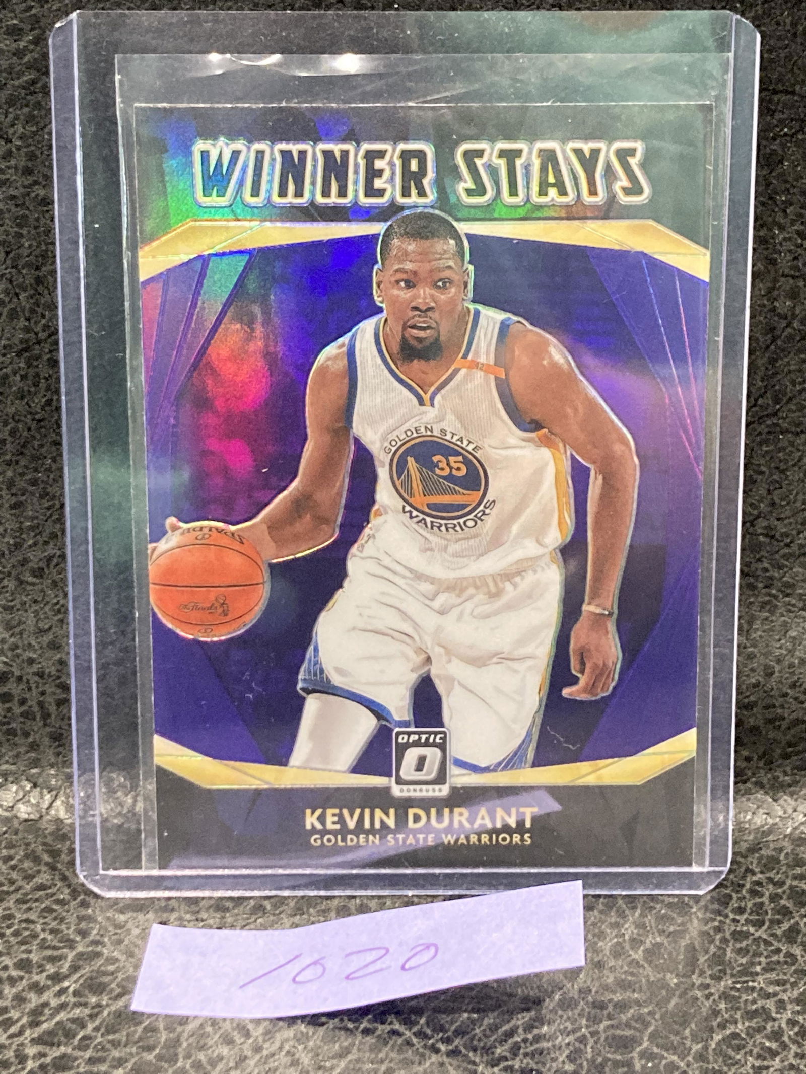 Kevin Durant 2020-21 Panini Donruss Optic Winner Stays Purple Holo Prizm (1 of 2)