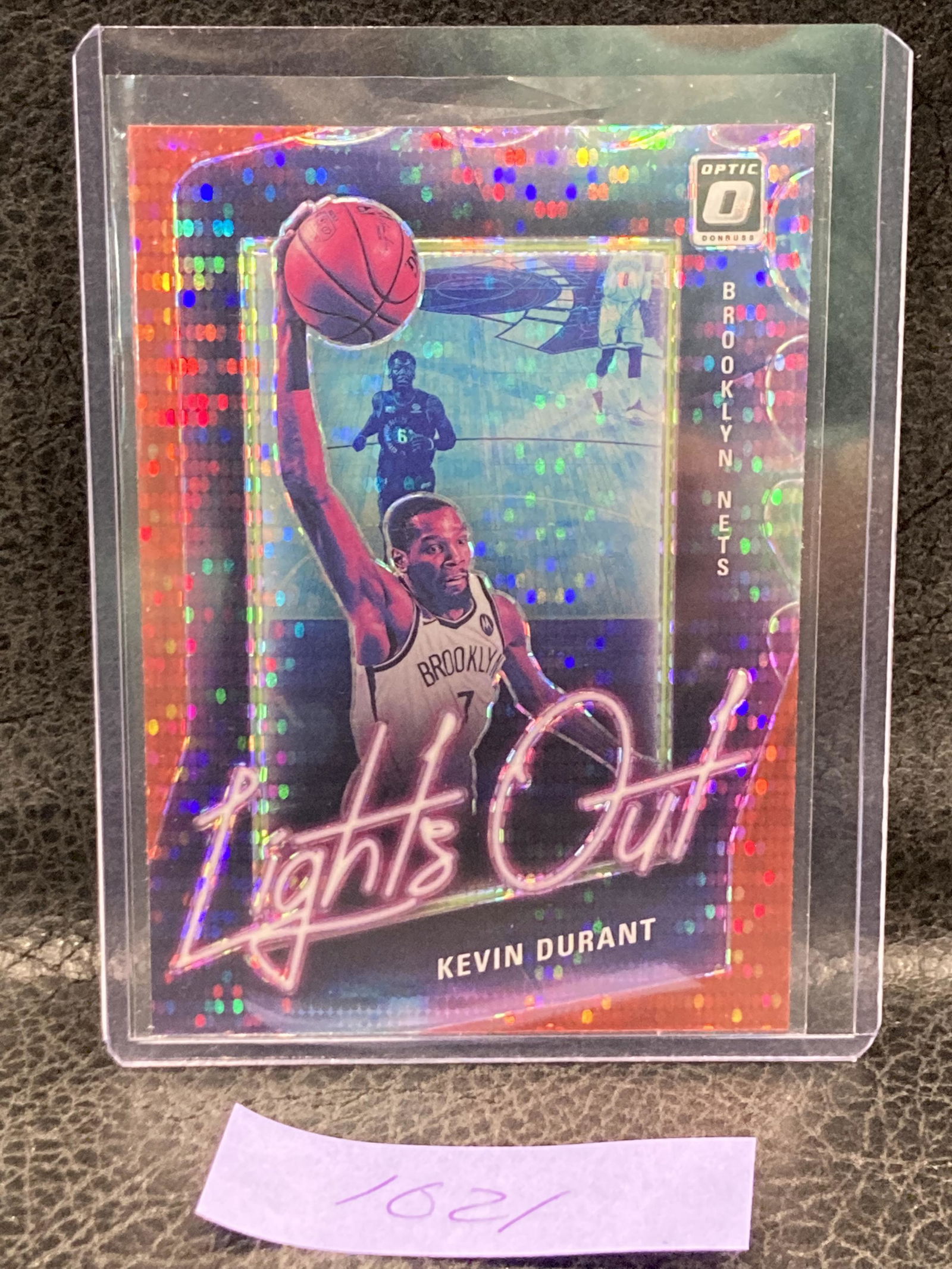 Kevin Durant 2020-21 Donruss Optic Lights Out Red Pulsar #8 Nets (1 of 2)