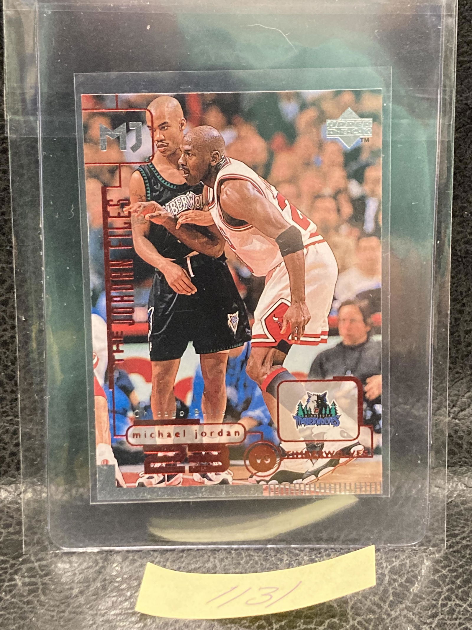 Michael Jordan Bulls 1998 Silver Upper Deck The Jordan Files Hologram #150 Timber Wolves (1 of 2)