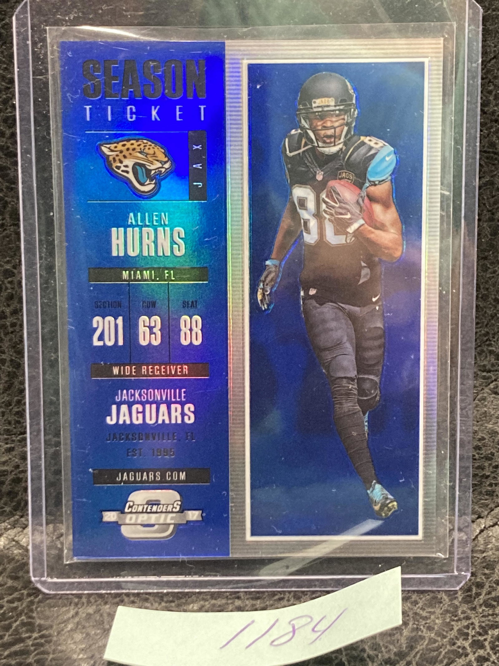 Allen Hurns 2017 Contenders Optic Season Ticket Blue /99 Jags #20: Allen Hurns 2017 Contenders Optic Season Ticket Blue /99 Jags #20