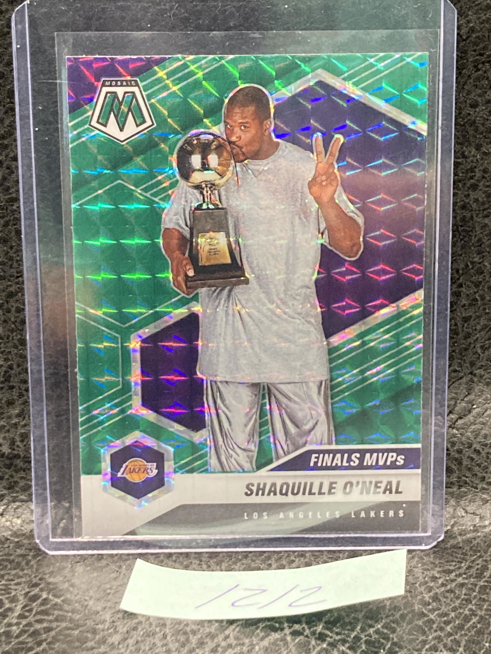 Shaquille Oneal 2020-21 Panini Mosaic Green Prizm Insert Card #300 Finals Mvp (1 of 2)