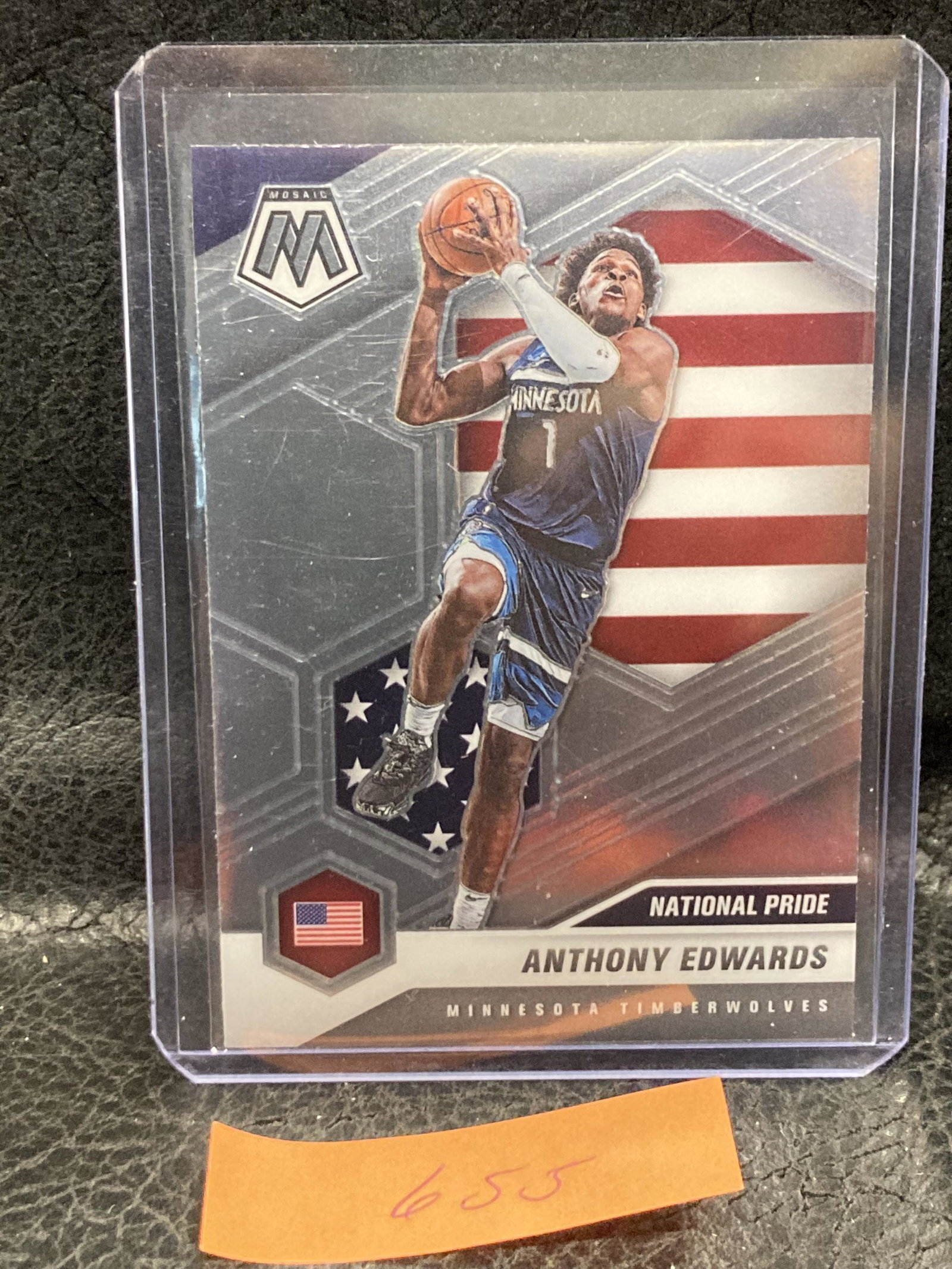Anthony Edwards 2020-21 Mosaic #252 National Pride Rookie Rc: Anthony Edwards 2020-21 Mosaic #252 National Pride Rookie Rc