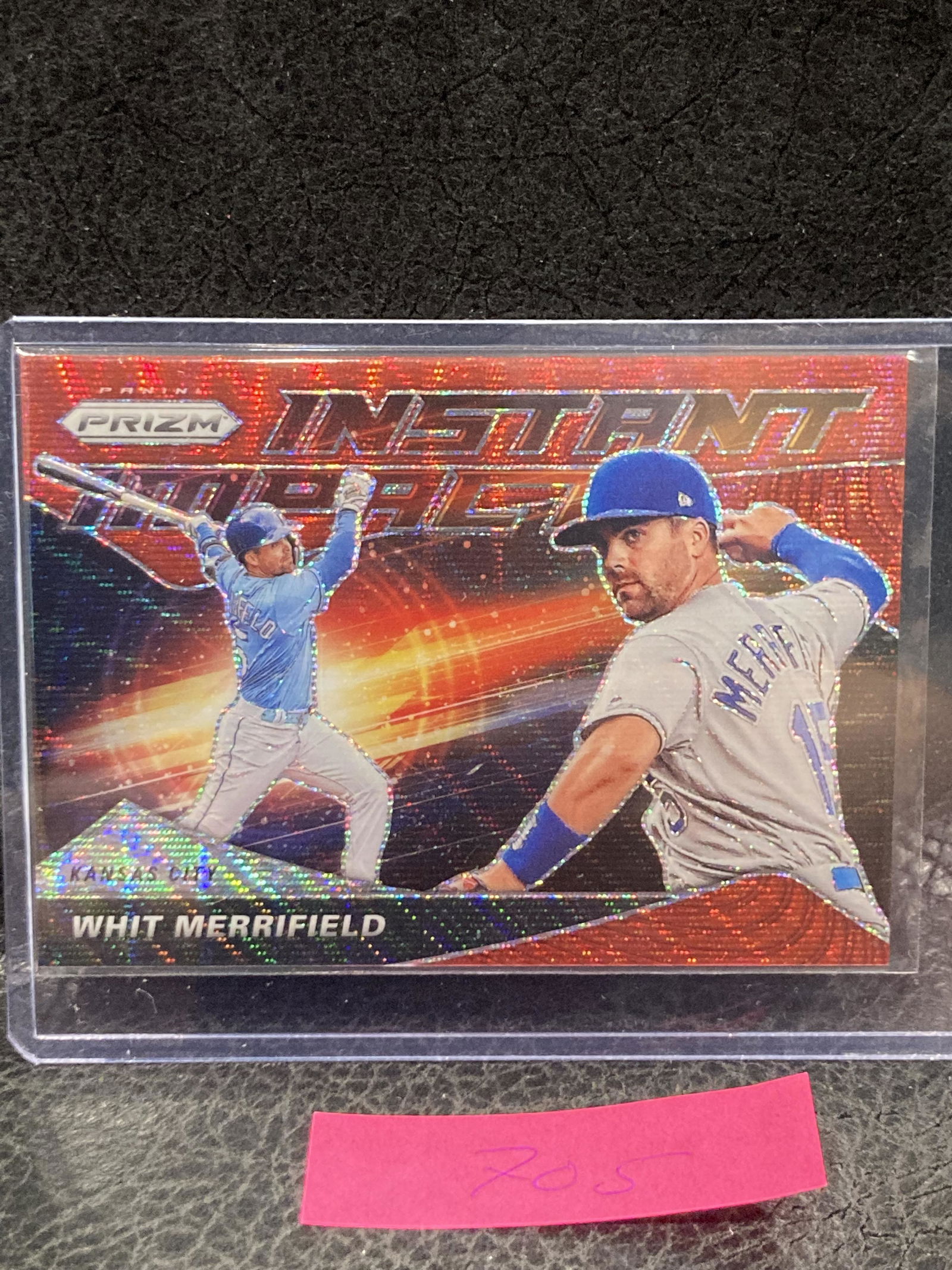 Whit Merrifield 2020 Panini Prizm Instant Impact Red Wave Prizm /99 #II-9 (1 of 2)