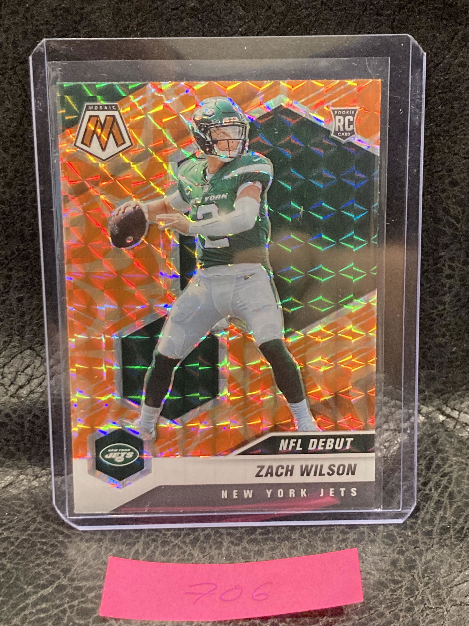 Zach Wilson 2021 Mosaic Football Rookie Rc Nfl Debut Orange Reactive Prizm #243 (1 of 2)