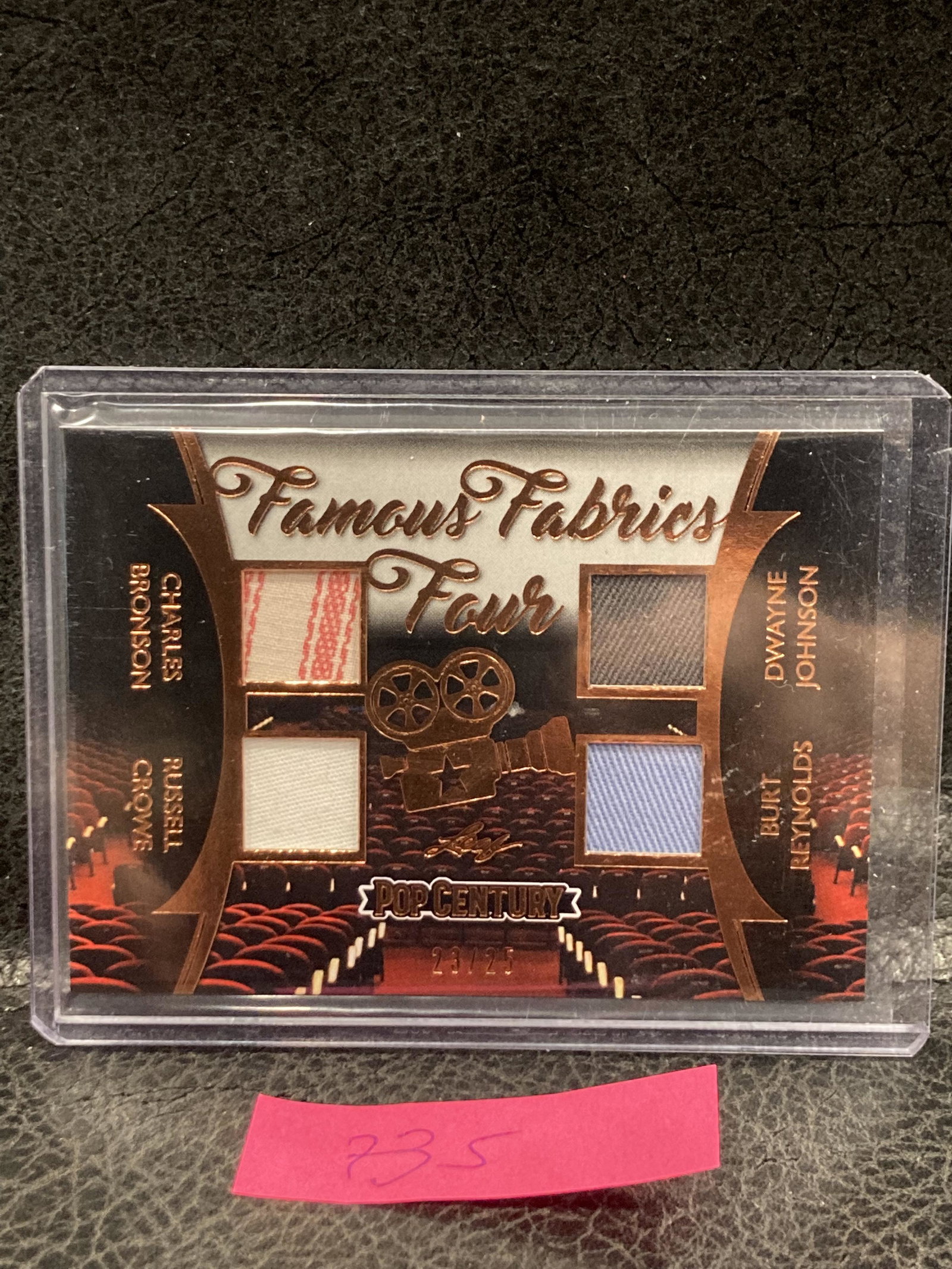 Dwayne Johnson Burt Reynolds Charles Bronson Russell Crowe 2018 Pop Century Quad Swatch #/25: Dwayne Johnson Burt Reynolds Charles Bronson Russell Crowe 2018 Pop Century Quad Swatch #/25
