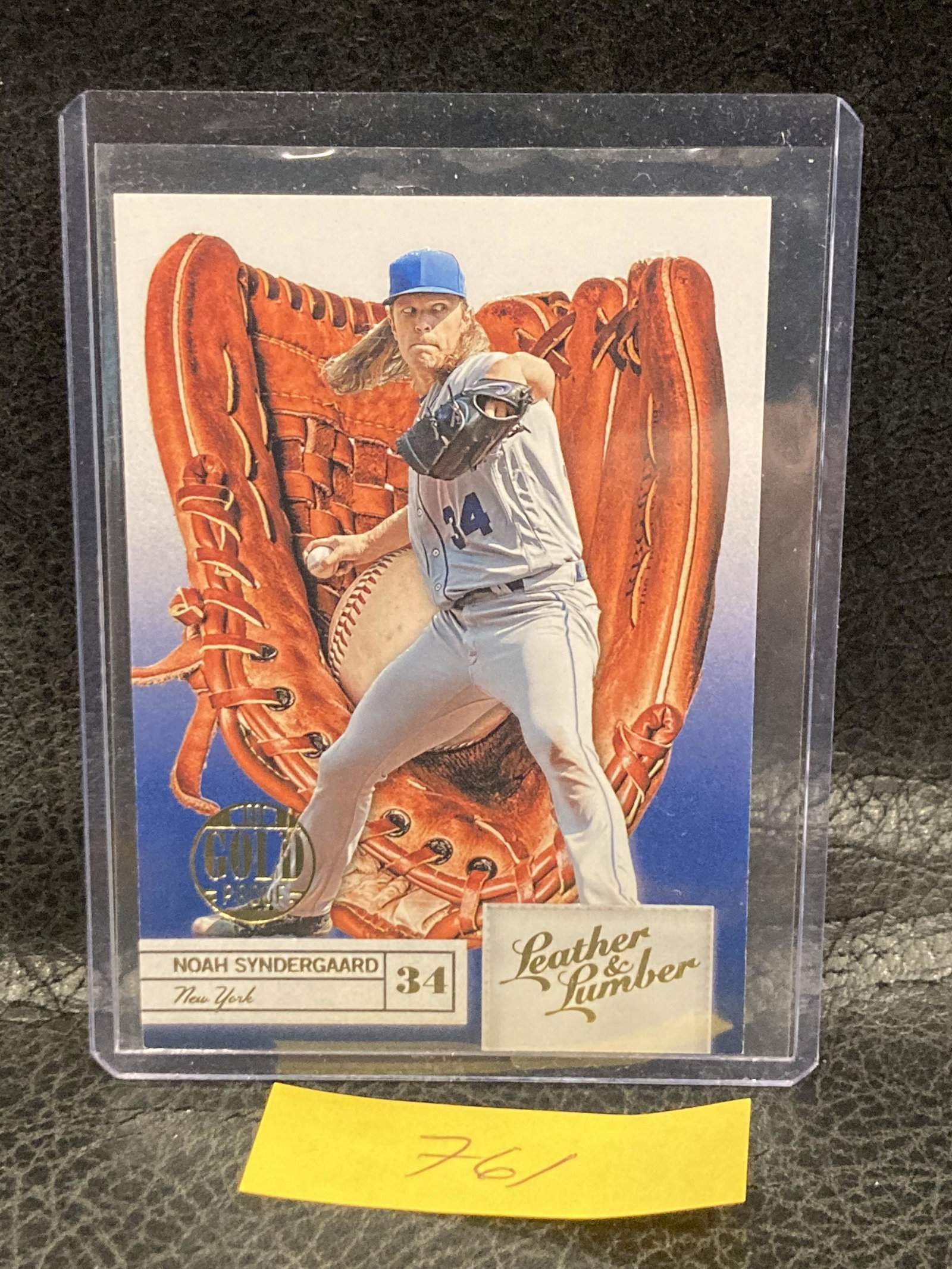 Noah Syndergaard 2019 Panini Leather & Lumber Gloves Embossed Gold Proof #3: Noah Syndergaard 2019 Panini Leather & Lumber Gloves Embossed Gold Proof #3