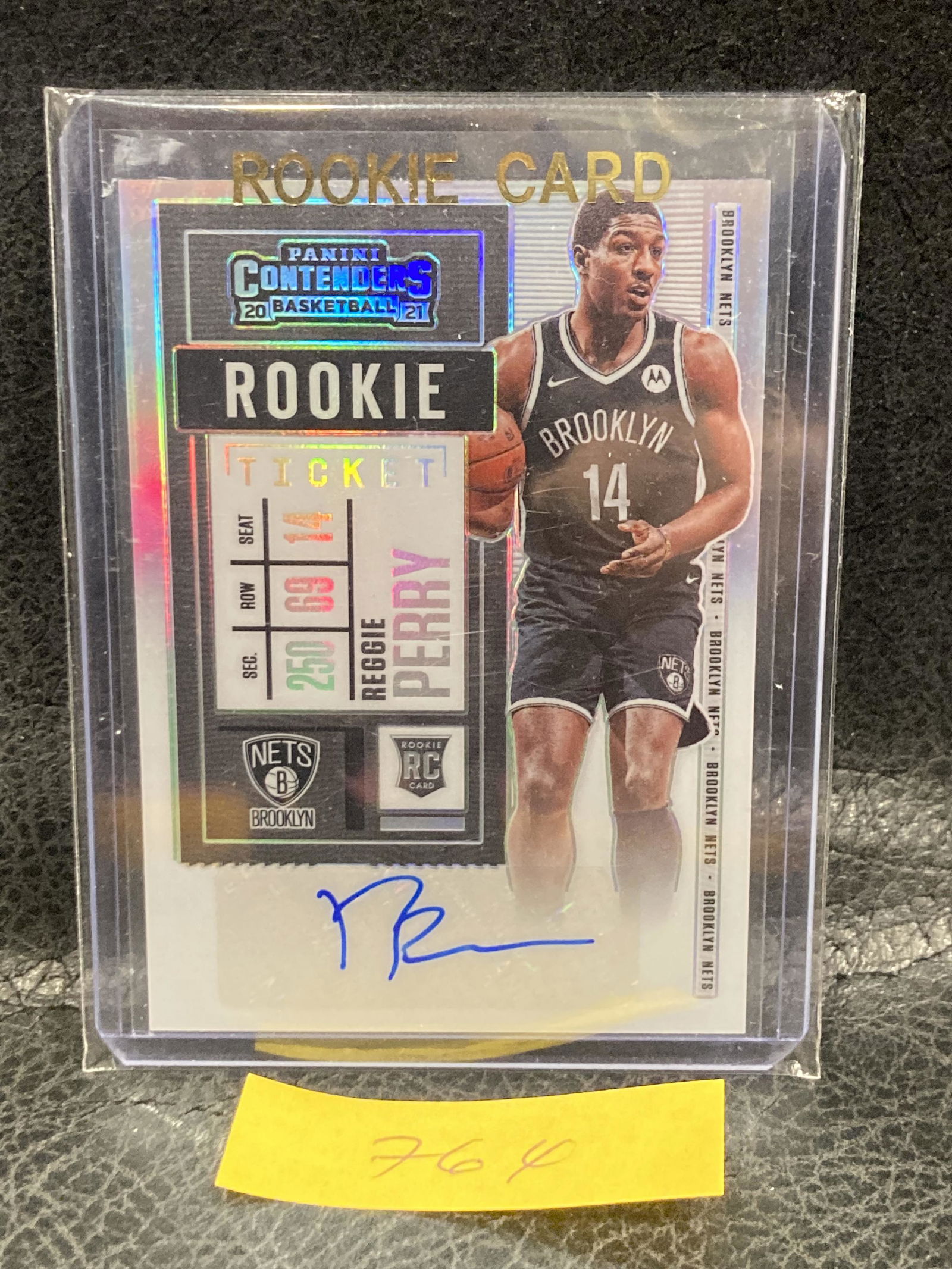Reggie Perry 2020-21 Contenders Auto Rookie Ticket Variation Sp Rc No. 155 Nets Foil Holo (1 of 2)