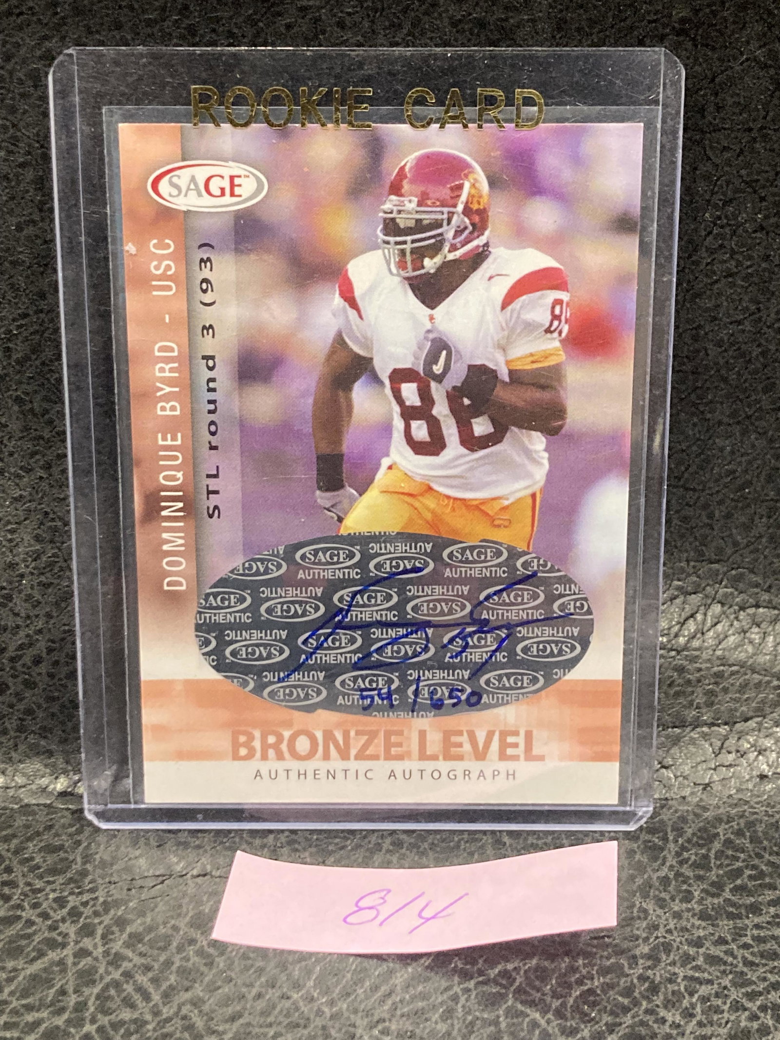 Dominique Byrd 2006 Sage Football Autographs Bronze #A9 Auto /650: Dominique Byrd 2006 Sage Football Autographs Bronze #A9 Auto /650