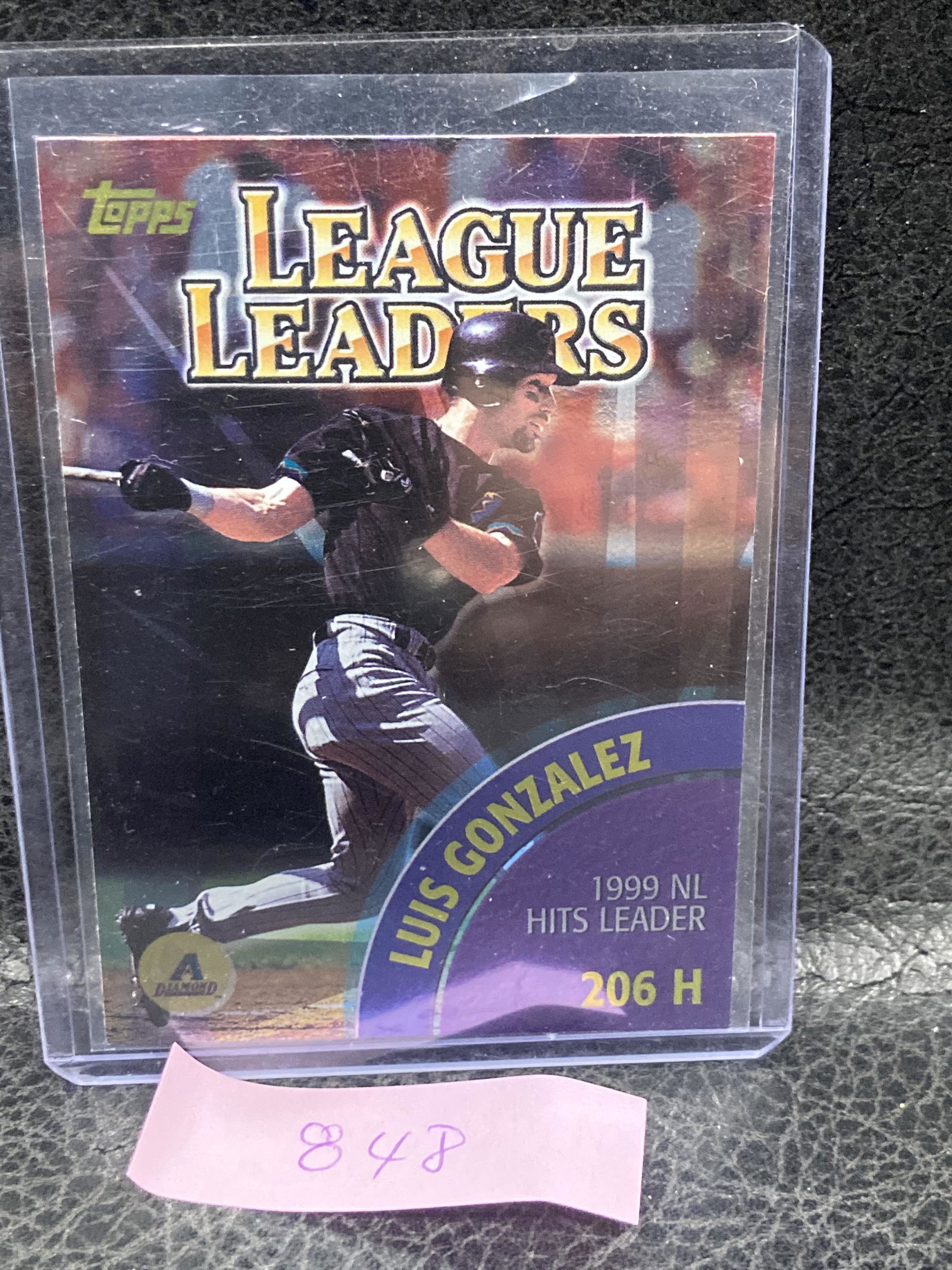 Luis Gonzalez Derek Jeter 2000 Topps League Leaders #466 Foil Card (1 of 2)