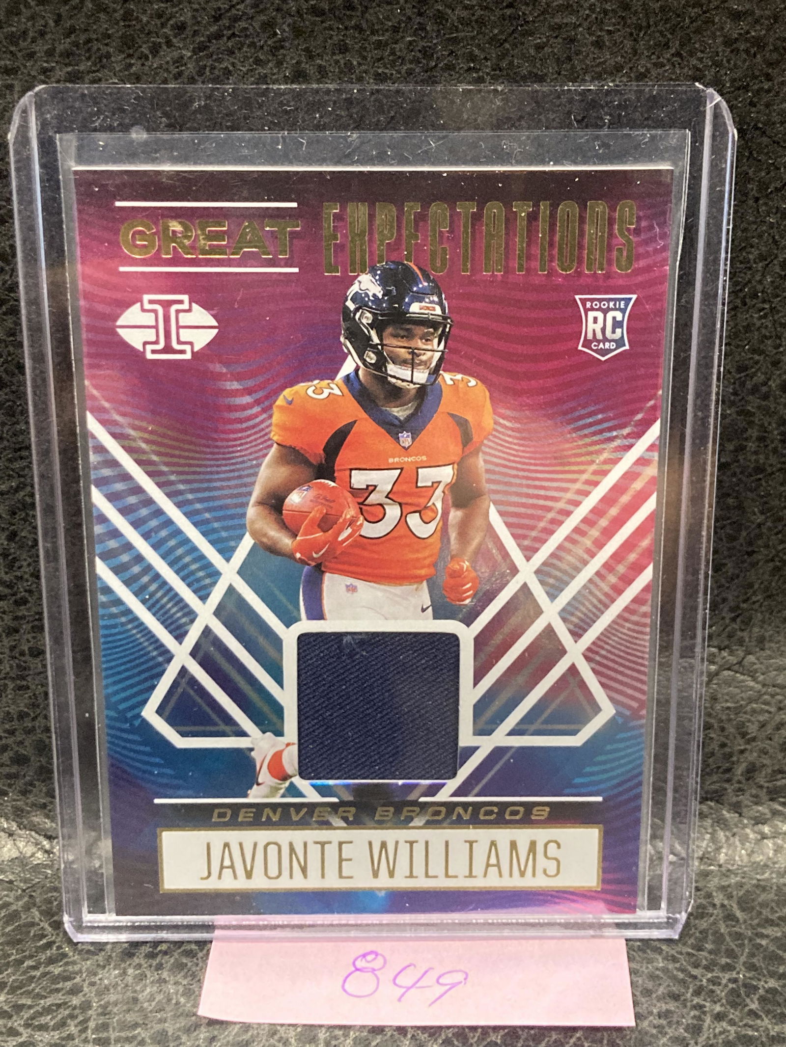 Javonte Williams 2021 Panini Illusions Jersey Card Great Expectations Broncos Rc (1 of 2)