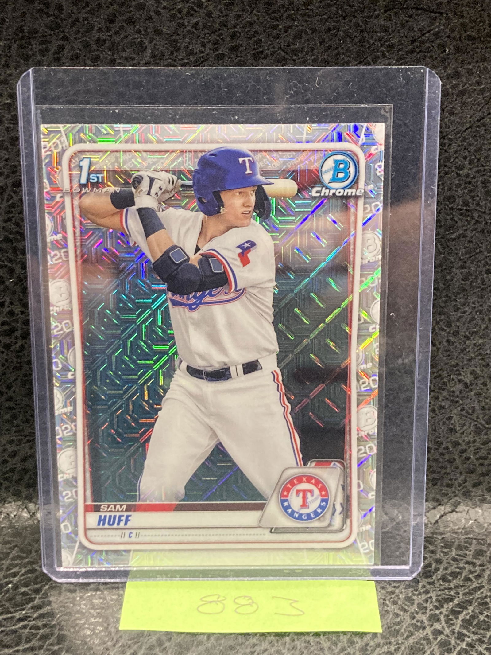 Sam Huff 2020 Bowman Chrome Mojo Refractor Bowman 1st #BCP-33 Texas Rangers (1 of 2)