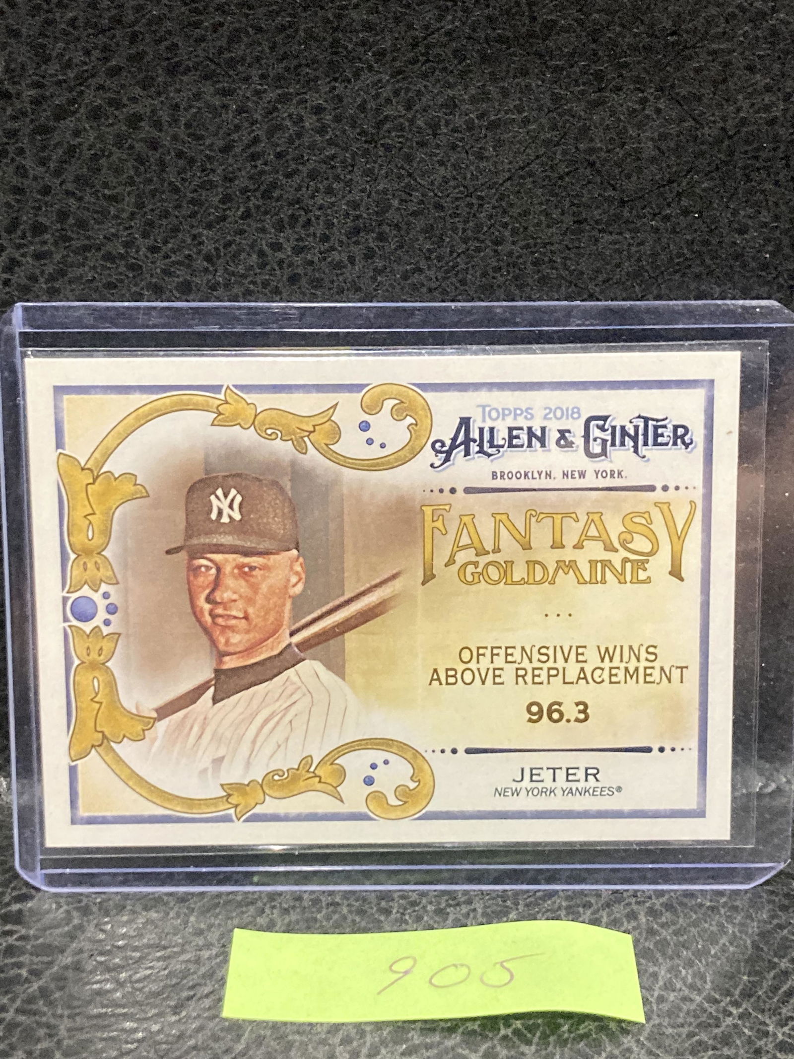 Derek Jeter 2018 Topps Allen & Ginter Fantasy Goldmine #FG-8 New York Yankees (1 of 2)