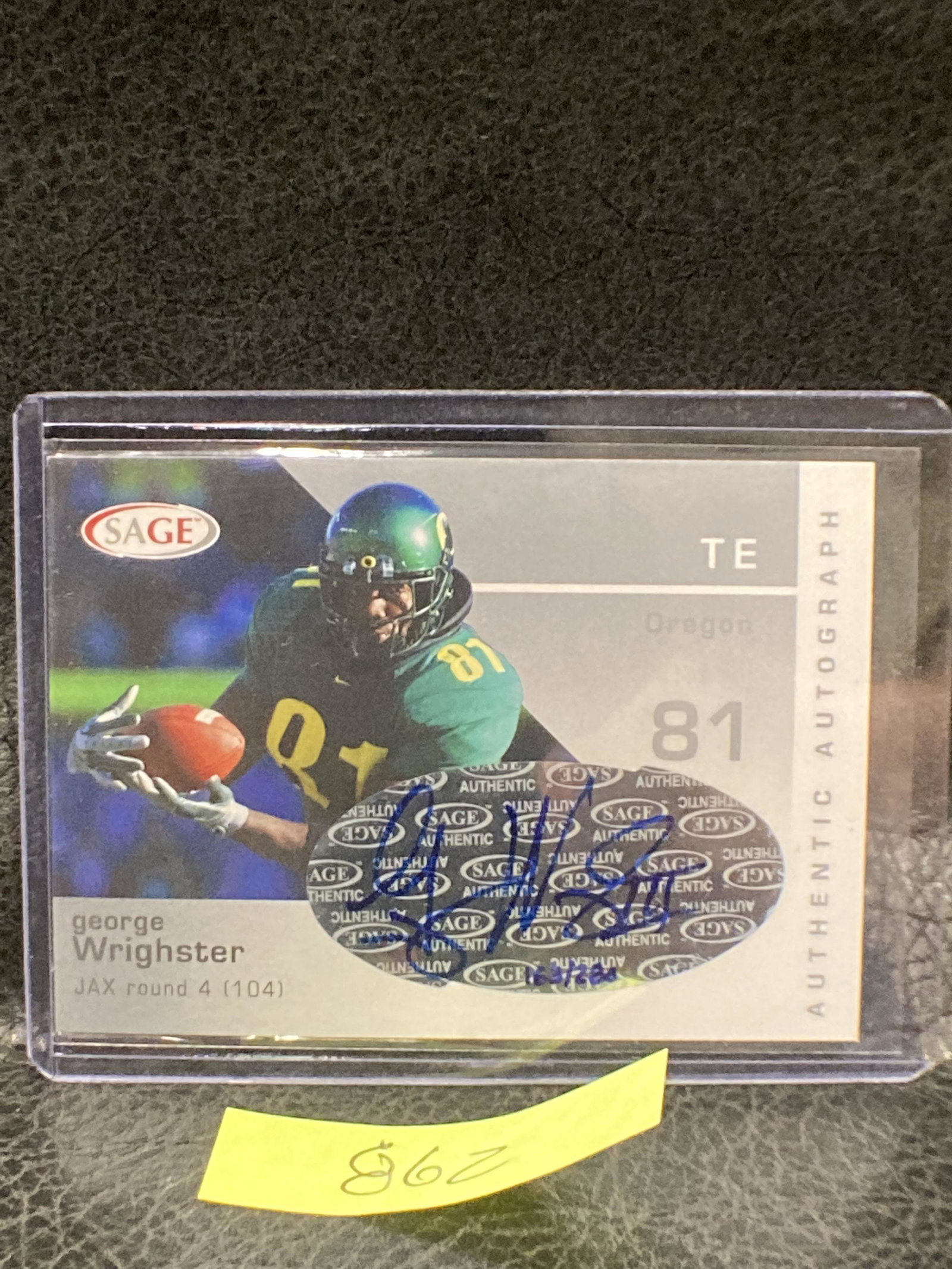 George Wrighster 2003 Sage Auto Autograph Silver /280 Rookie Rc Oregon Jaguars (1 of 2)