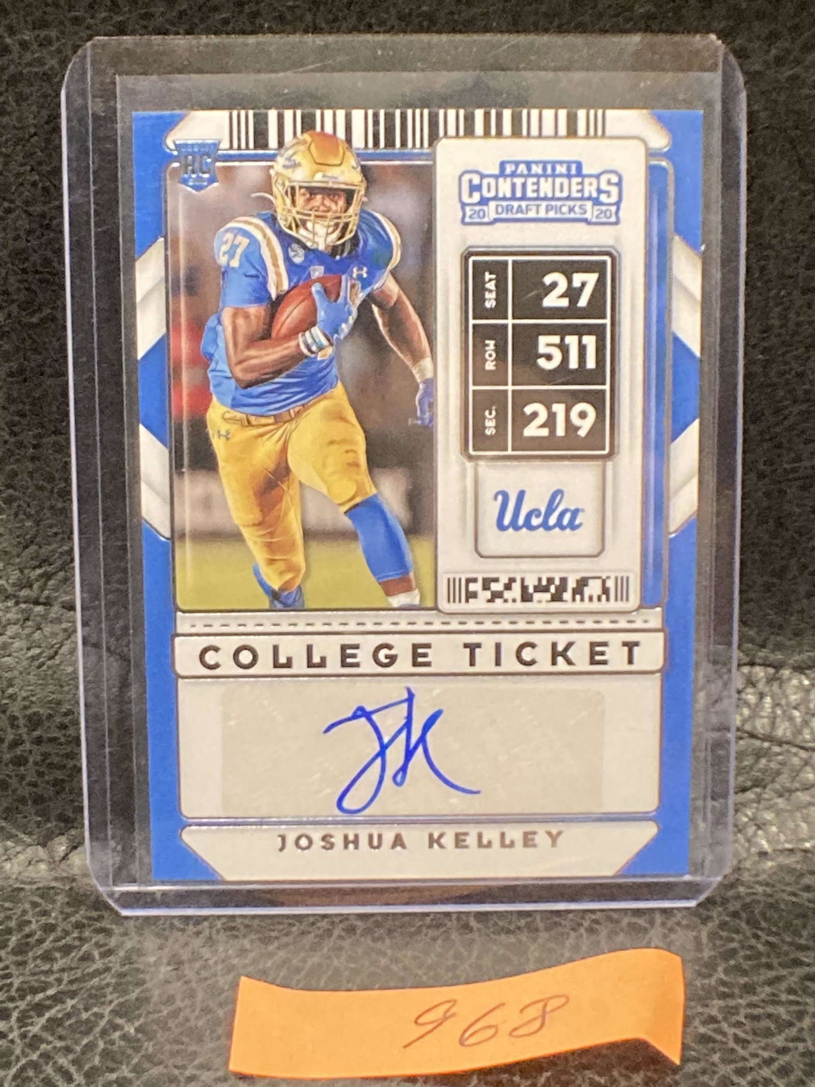 Joshua Kelley 2020 Contenders Draft Autograph Rookie Playoff Ticket Auto (1 of 2)