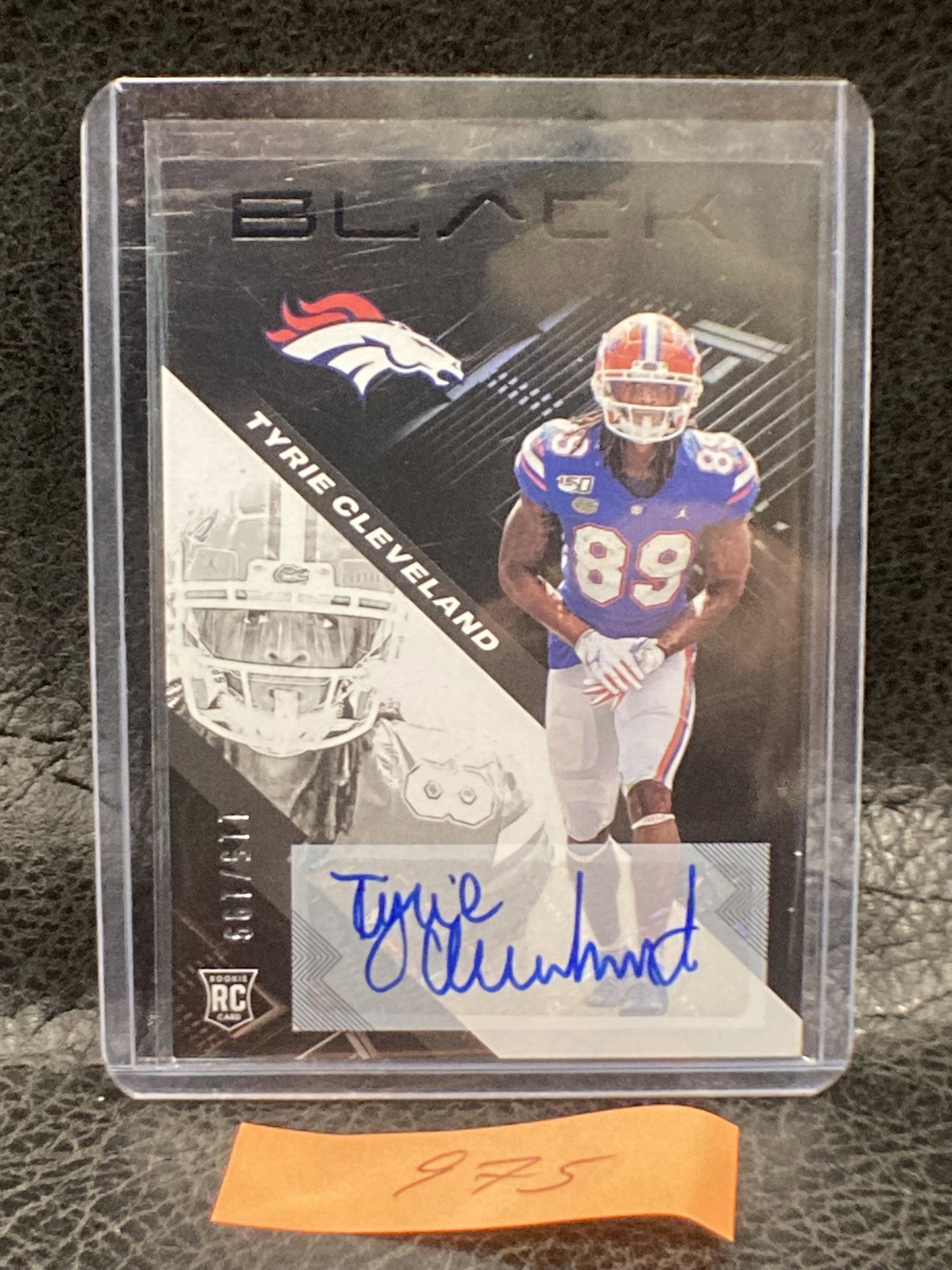 TYRIE CLEVELAND Black Auto 2020 Denver Broncos RC #d/199 (1 of 2)