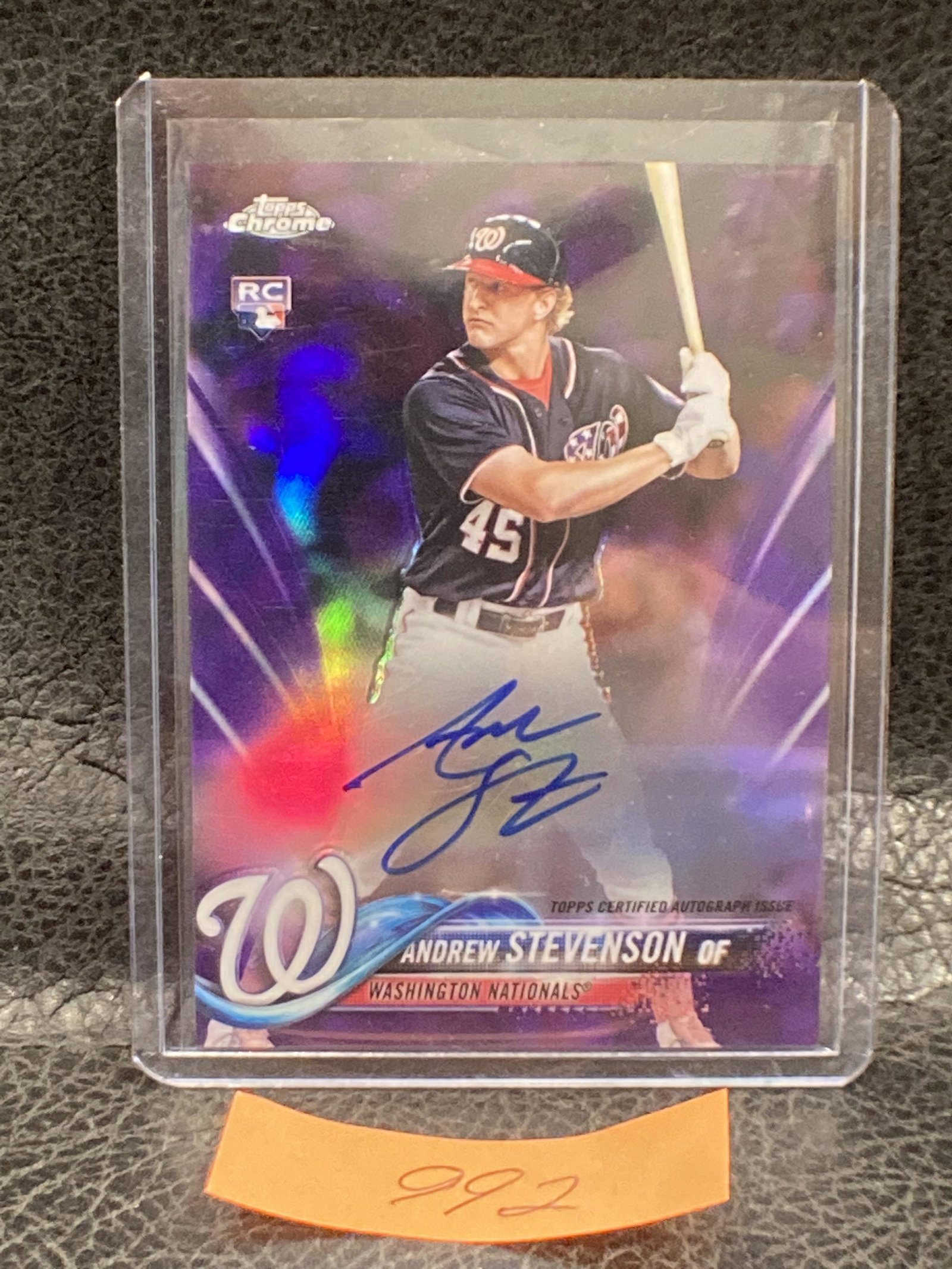 ANDREW STEVENSON 2018 Topps Chrome Autograph Purple #/250 Rookie/RC (1 of 2)