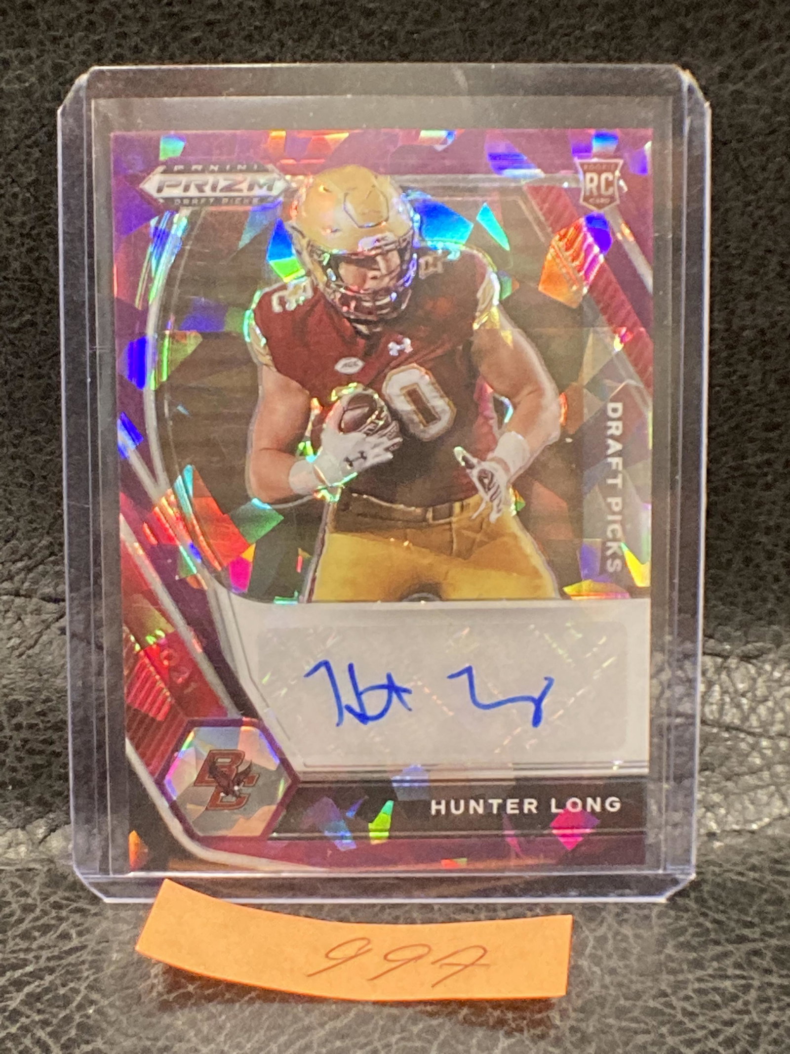 Hunter Long 2021 Prizm Draft Picks Purple Ice Rookie Auto #/99 Dolphins (1 of 2)