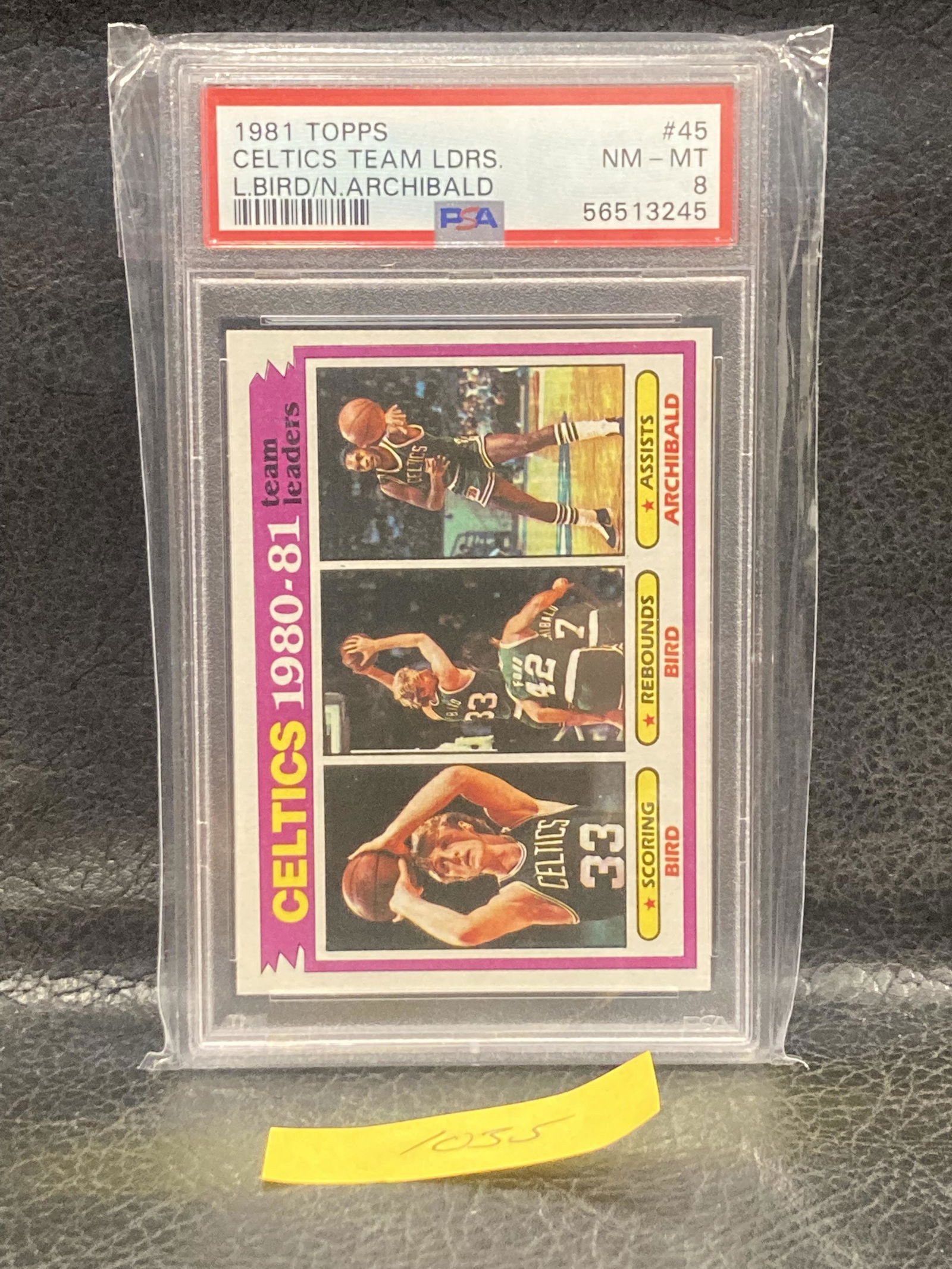 LARRY BIRD Team Leaders 1981 TOPPS BASKETBALL PSA 8 NM-MT Boston Celtics (1 of 3)