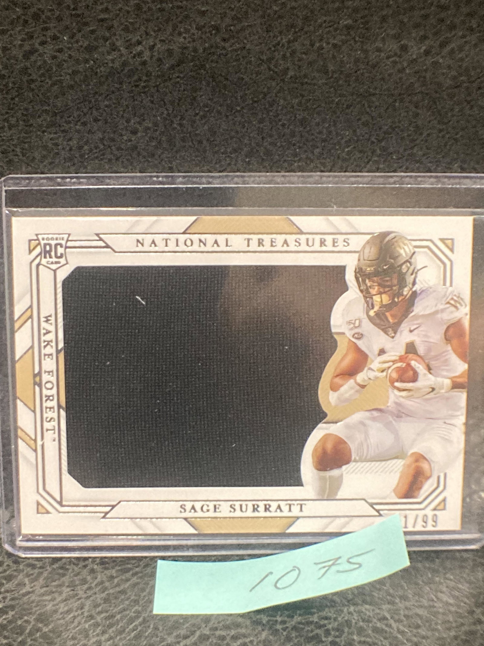 Sage Surratt 2021 National Treasures Colligiate Rookie Jumbo Patch /99 Rc (1 of 2)