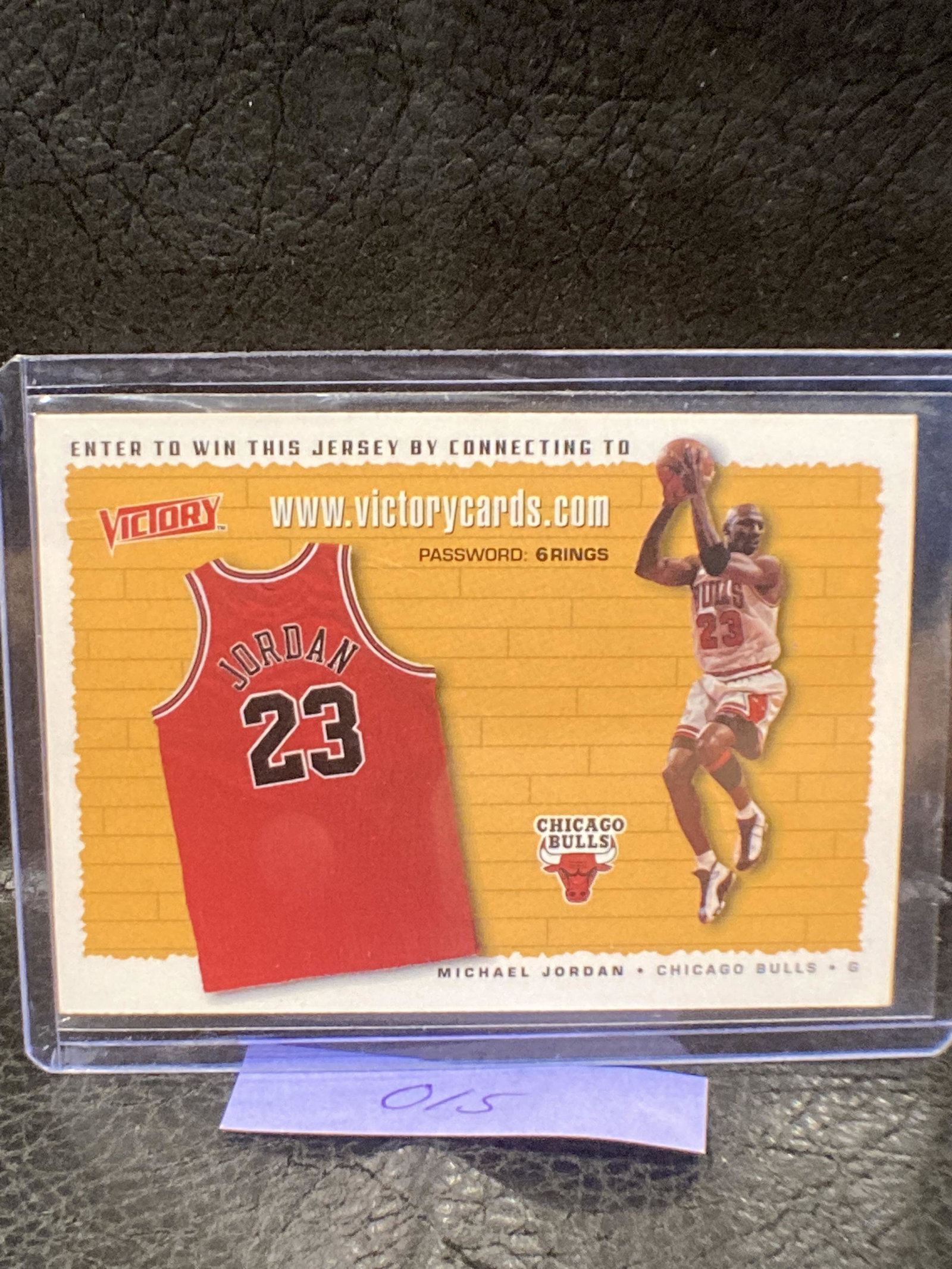 1999 Upper Deck Victory Michael Jordan Game Entry Card Chicago Bulls Hof (1 of 2)