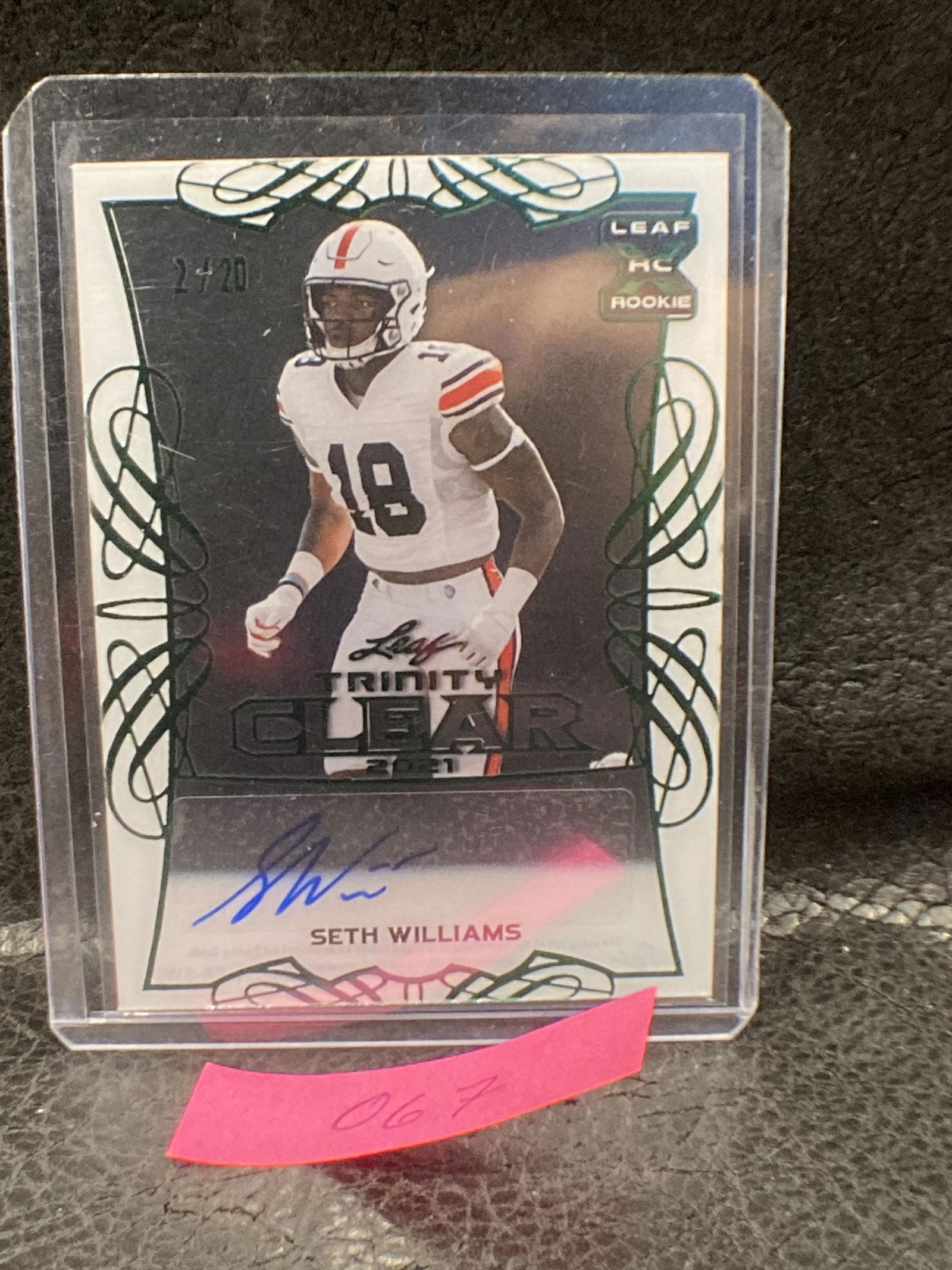 Seth Williams2021 Leaf Trinity Auto #/20 Clear Green Broncos Xrc (1 of 2)