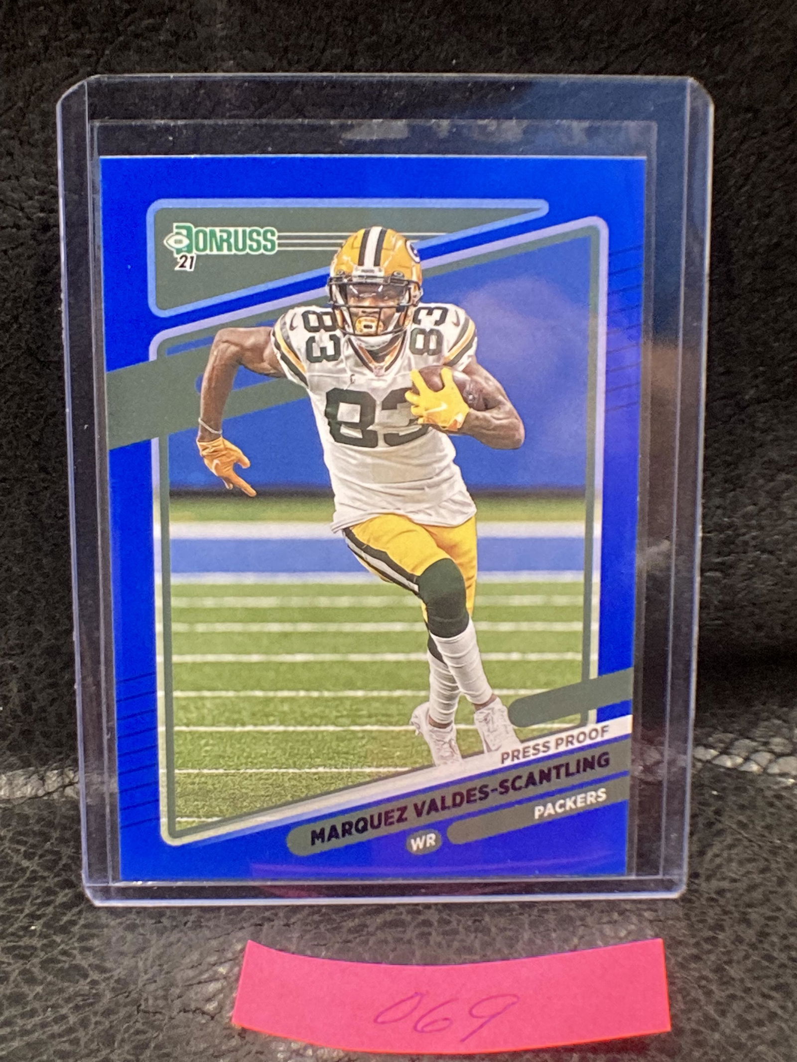 Marquez Valdes Scantling 2021 Panini Donruss Football Press Proof Blue 160 Packers (1 of 2)