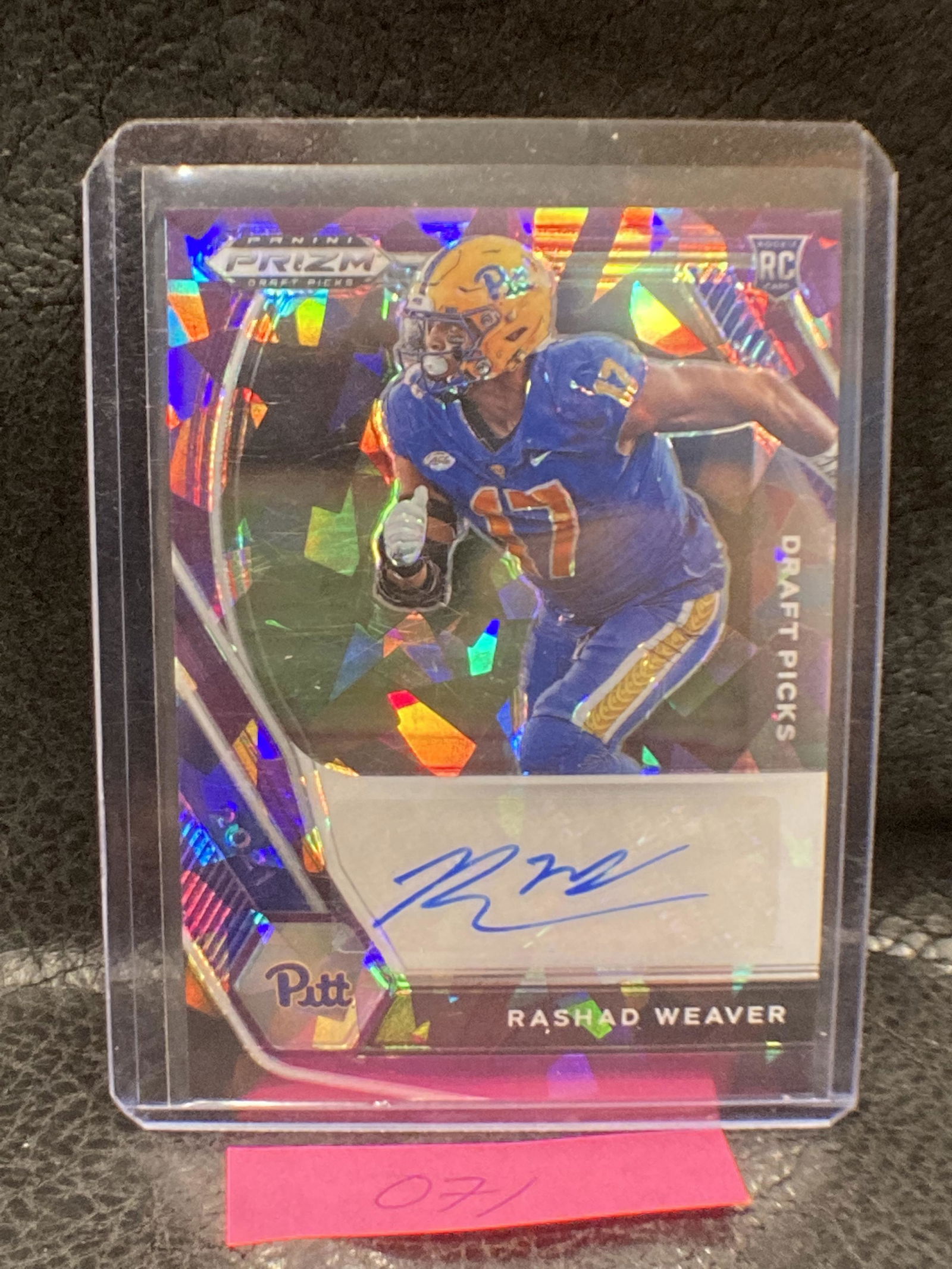 Rashad Weaver 2021 Prizm Draft Sp Purple Cracked Ice Prizm Rc Autograph #/99 (1 of 2)