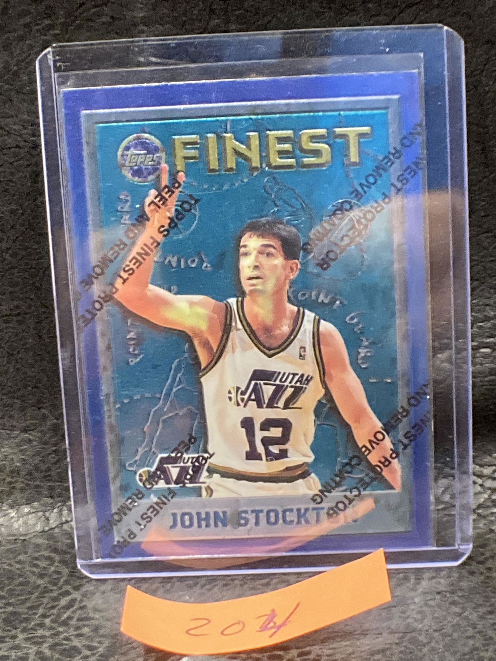 John Stockton  1995-96 Topps Finest W Coating #15 Utah Jazz Refractors (1 of 2)