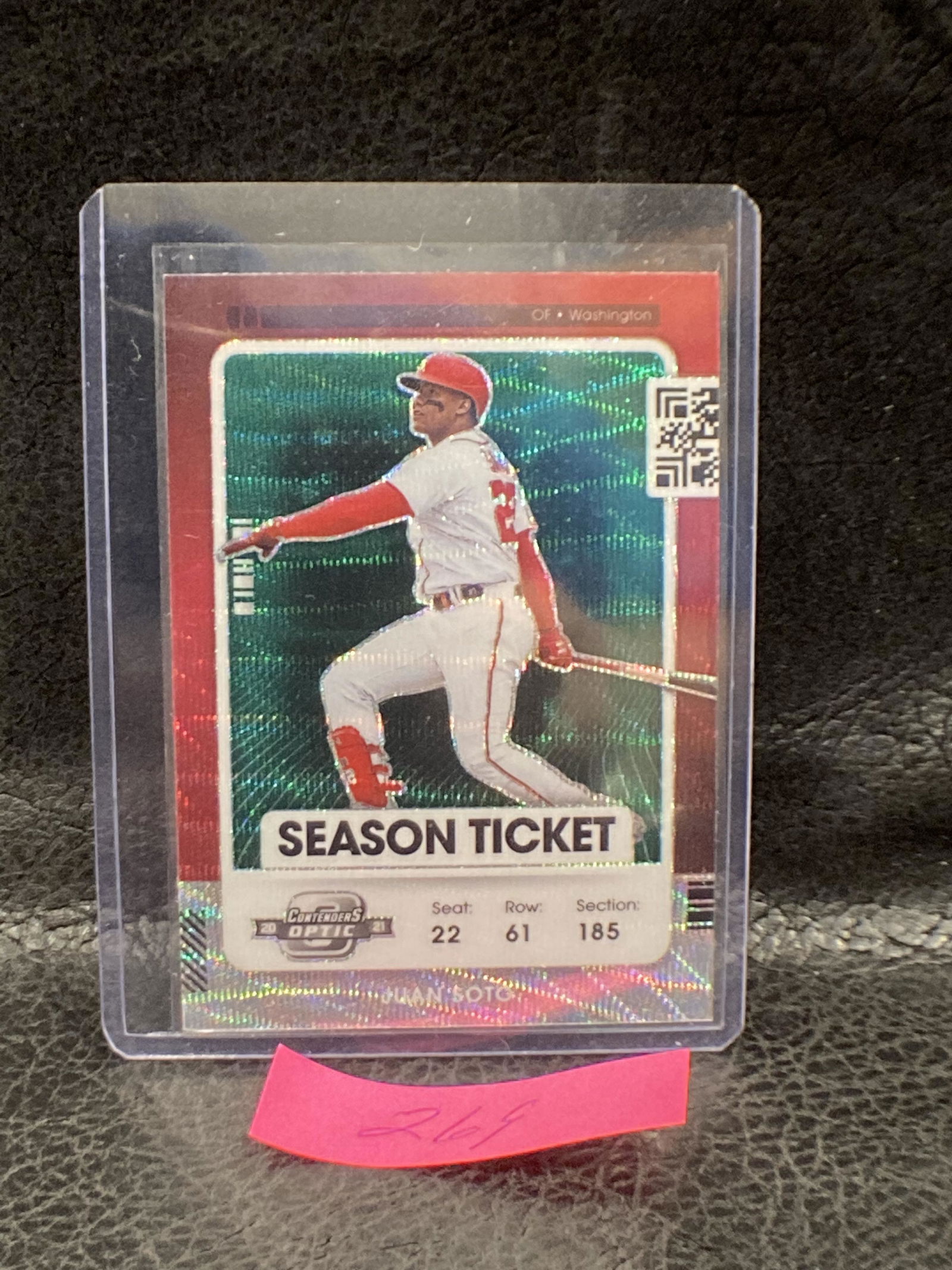 Juan Soto 2021 Panini Contenders Optic Green Wave Nationals (1 of 2)