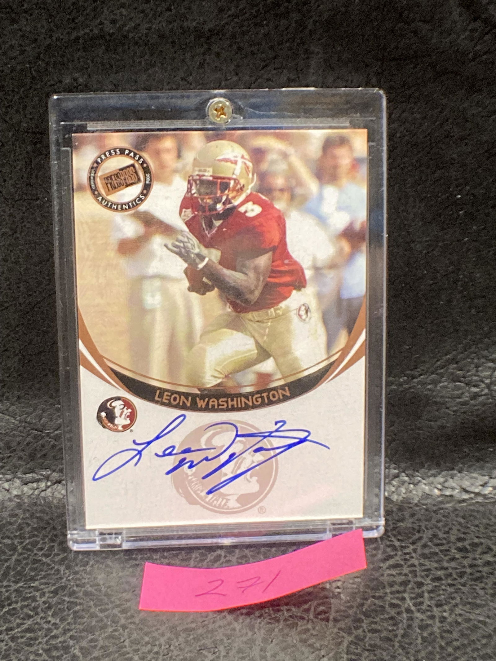 Leon Washington 2006 Press Pass On-Card Auto Autograph Rookie Florida State (1 of 2)