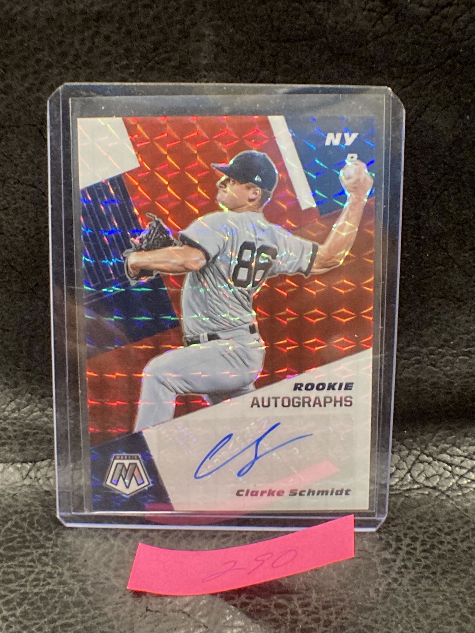 Clarke Schmidt 2021 Panini Mosaic Rookie Autographs Choice Fusion Prizm Auto SP (1 of 2)