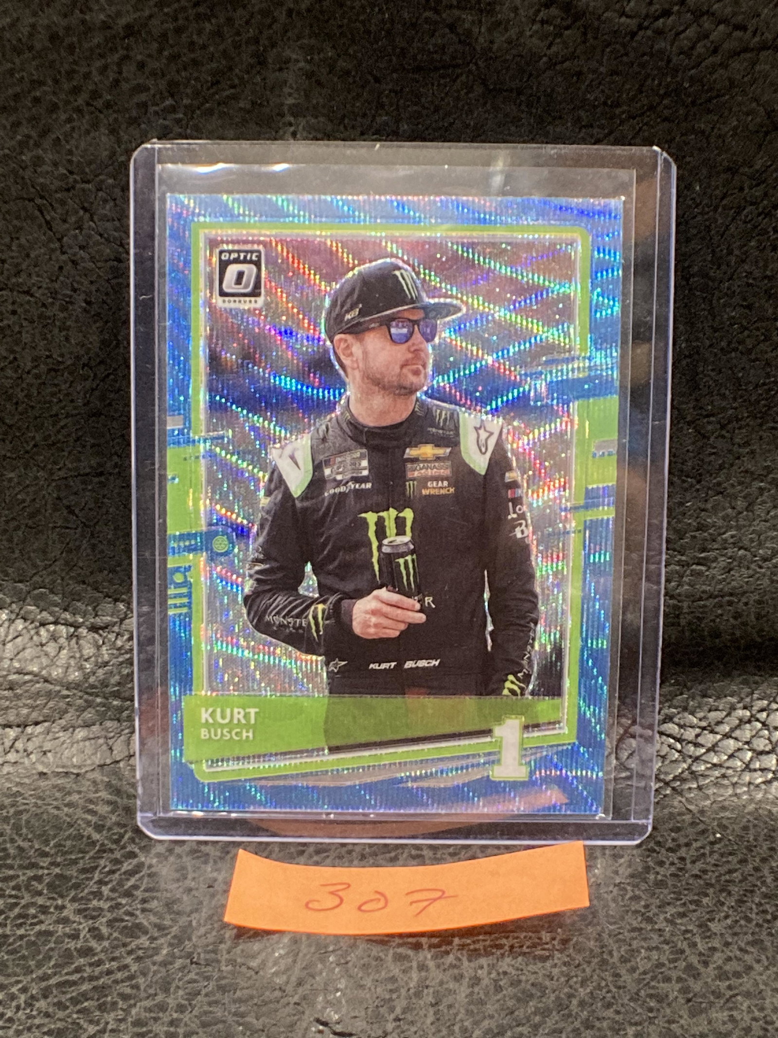 Kurt Busch 2021 Panini Donruss Racing #25 Optic Carolina Blue Wave Prizm: Kurt Busch 2021 Panini Donruss Racing #25 Optic Carolina Blue Wave Prizm