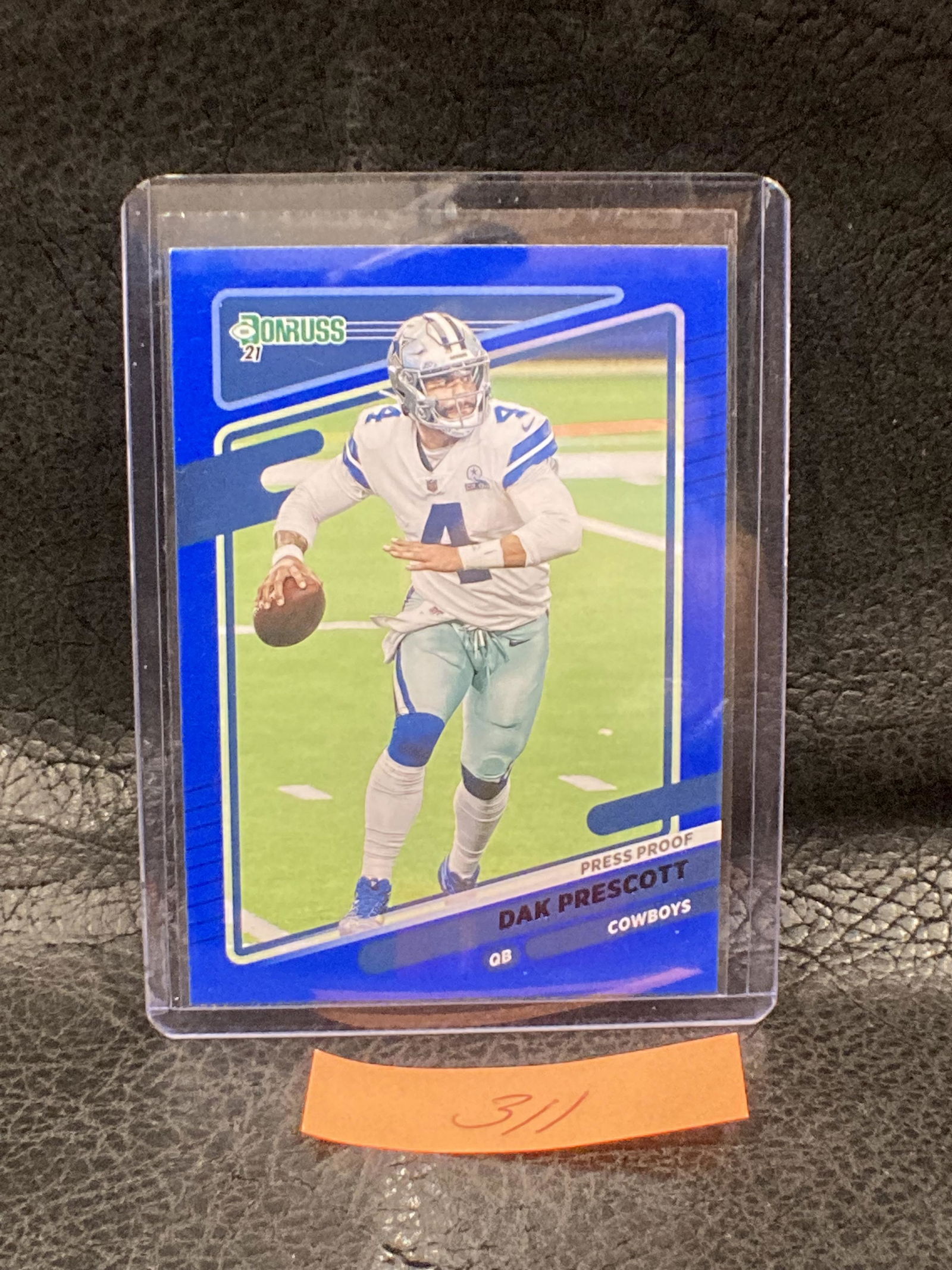 Dak Prescott 2021 Panini Donruss Press Proof Blue #187 Dallas Cowboys (1 of 2)