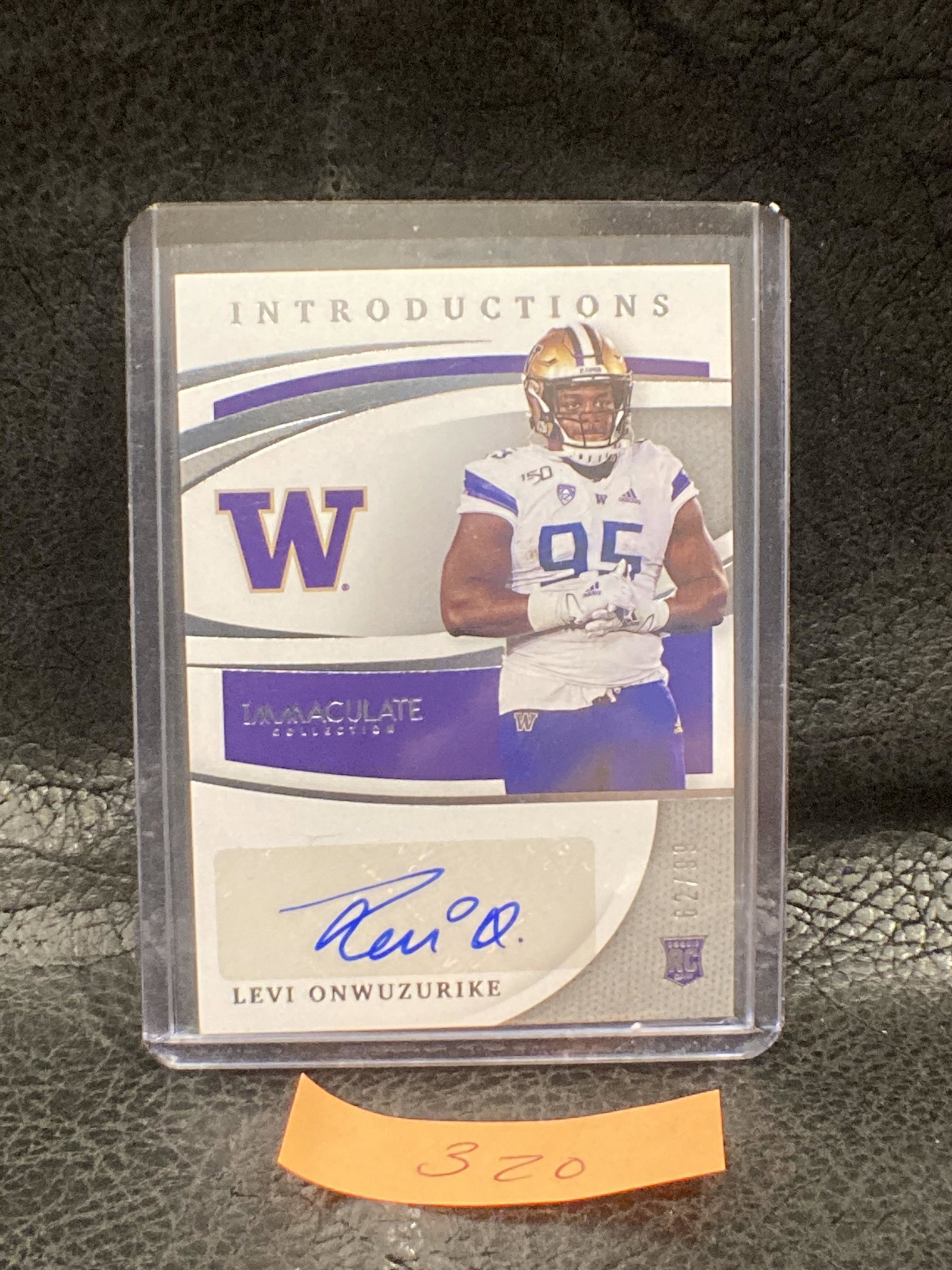 Levi Onwuzurike 2021 Immaculate Introductions Auto Washington Lions 60/99 Rc (1 of 2)