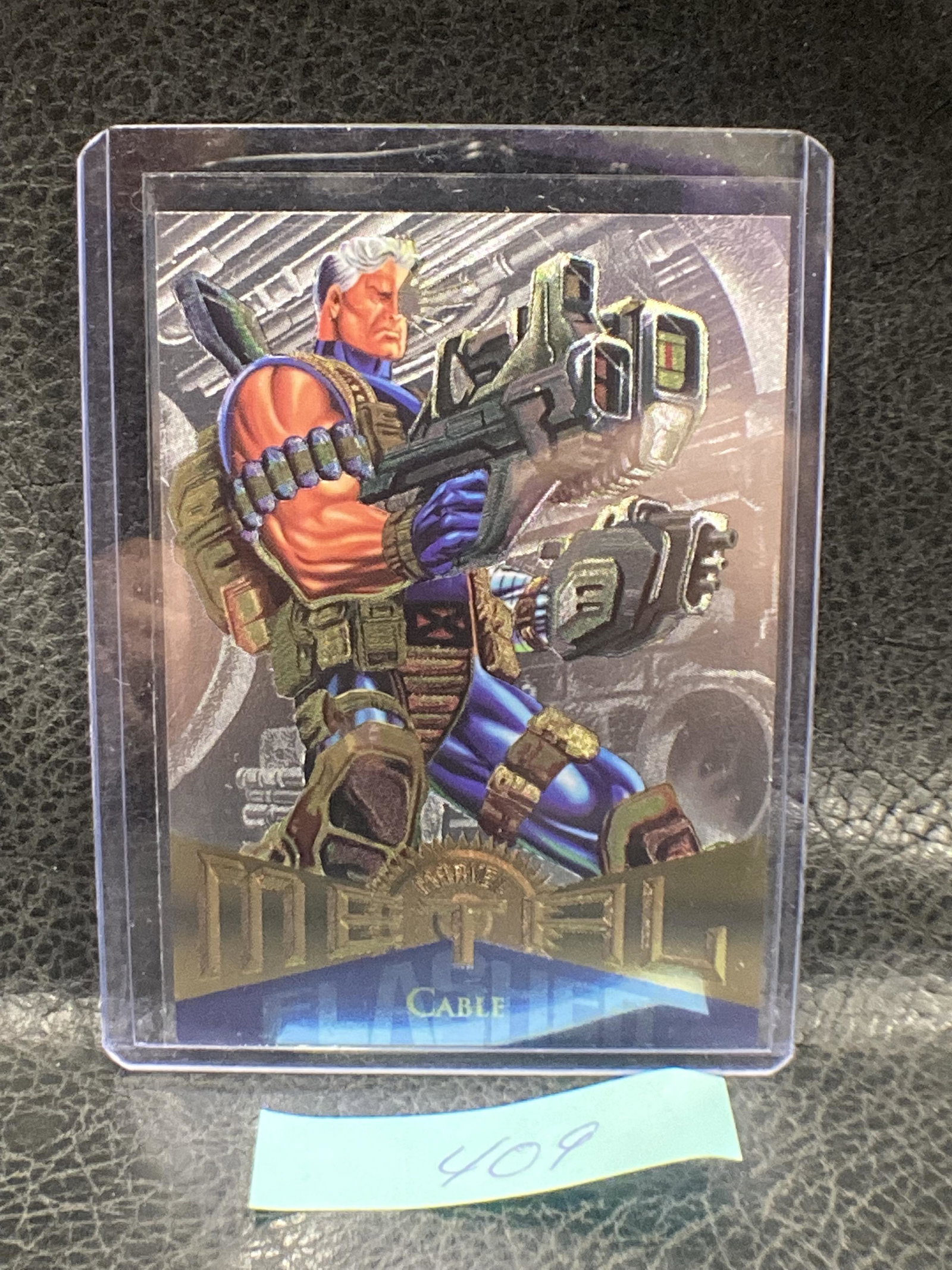 Cable Silver 1995 Fleer Marvel Metal Trading Card Fighting (1 of 2)